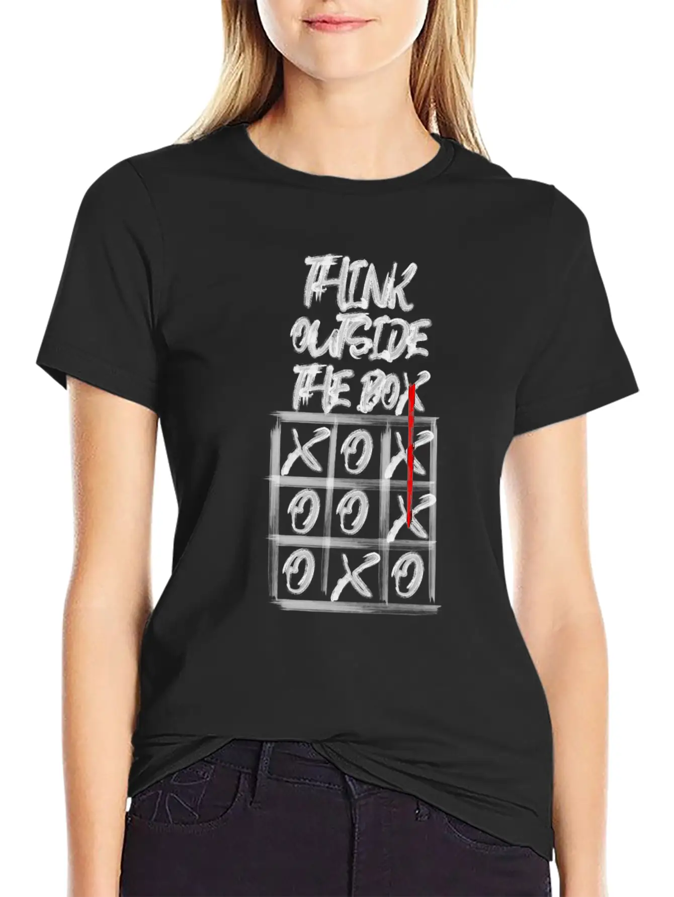 Lateral Thinker Creative Saying Gift Tic Tac Toe Unisex Casual T-Shirt – Clean Design For Daily Comfort