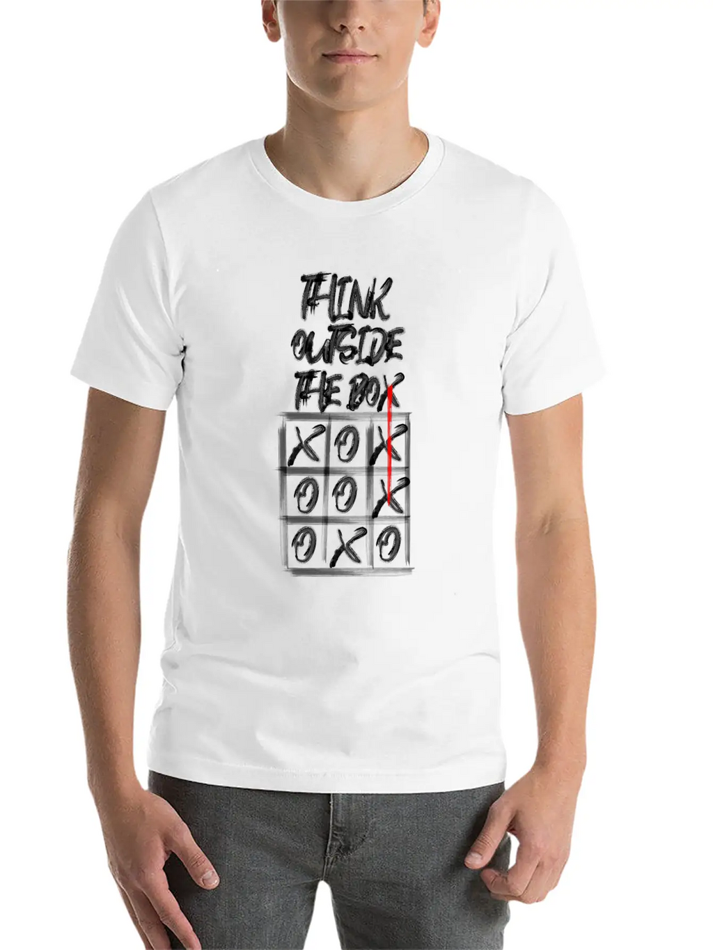 Lateral Thinker Creative Saying Gift Tic Tac Toe Unisex Casual T-Shirt – Clean Design For Daily Comfort