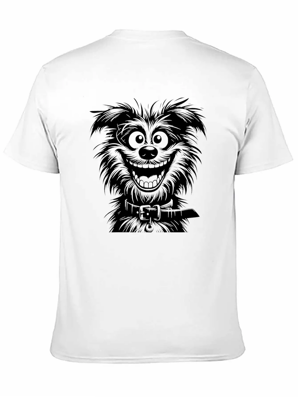 Laughing Dog Pencil Sketch With Big Eyes Essential Cotton Tee For Daily Outfits – Unisex Style