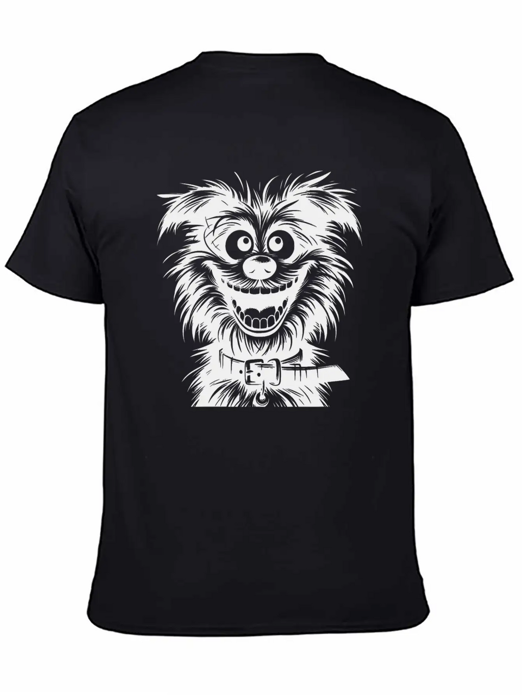 Laughing Dog Pencil Sketch With Big Eyes Essential Cotton Tee For Daily Outfits – Unisex Style