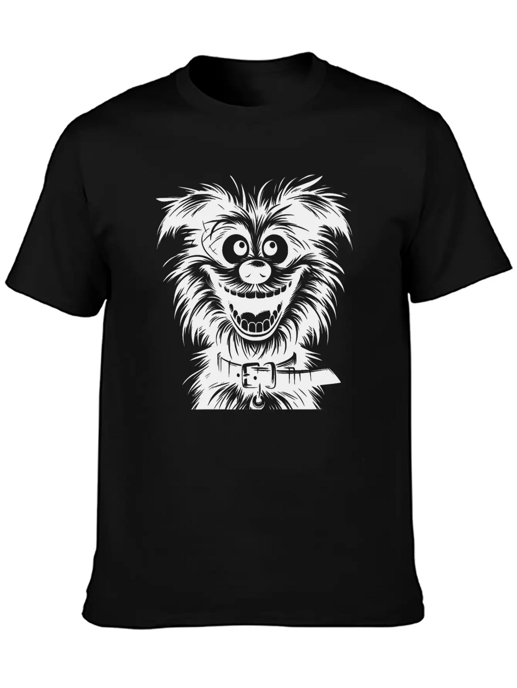 Laughing Dog Pencil Sketch With Big Eyes Essential Cotton Tee For Daily Outfits – Unisex Style