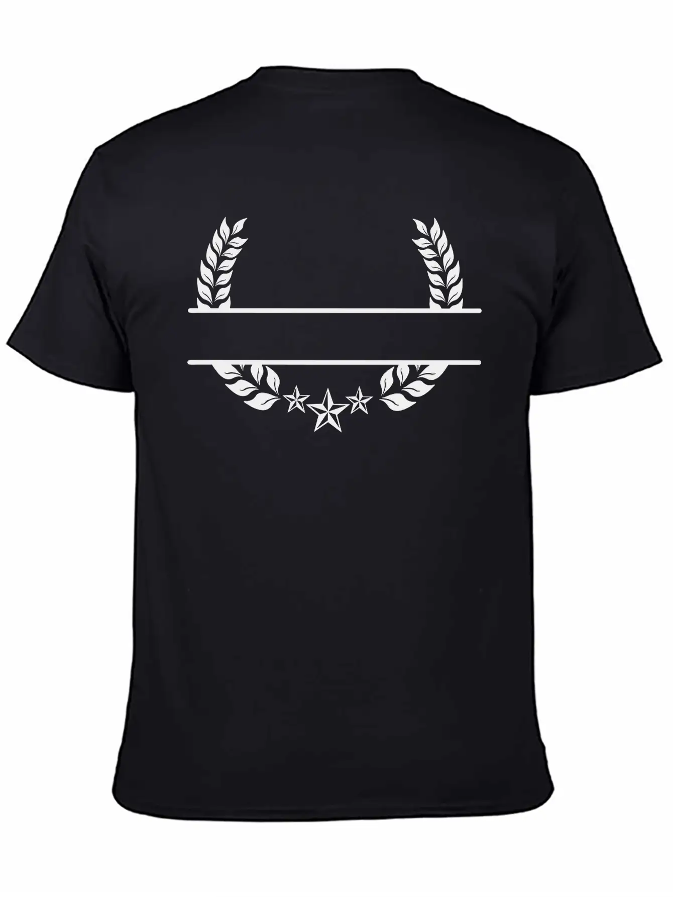 Laurel Wreath With Three Stars Below Unisex Short Sleeve Soft Cotton T-Shirt – Casual Everyday Wear