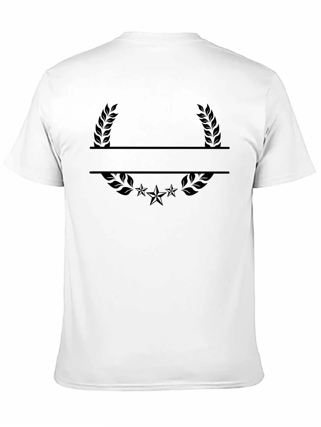 Laurel Wreath With Three Stars Below Unisex Short Sleeve Soft Cotton T-Shirt – Casual Everyday Wear