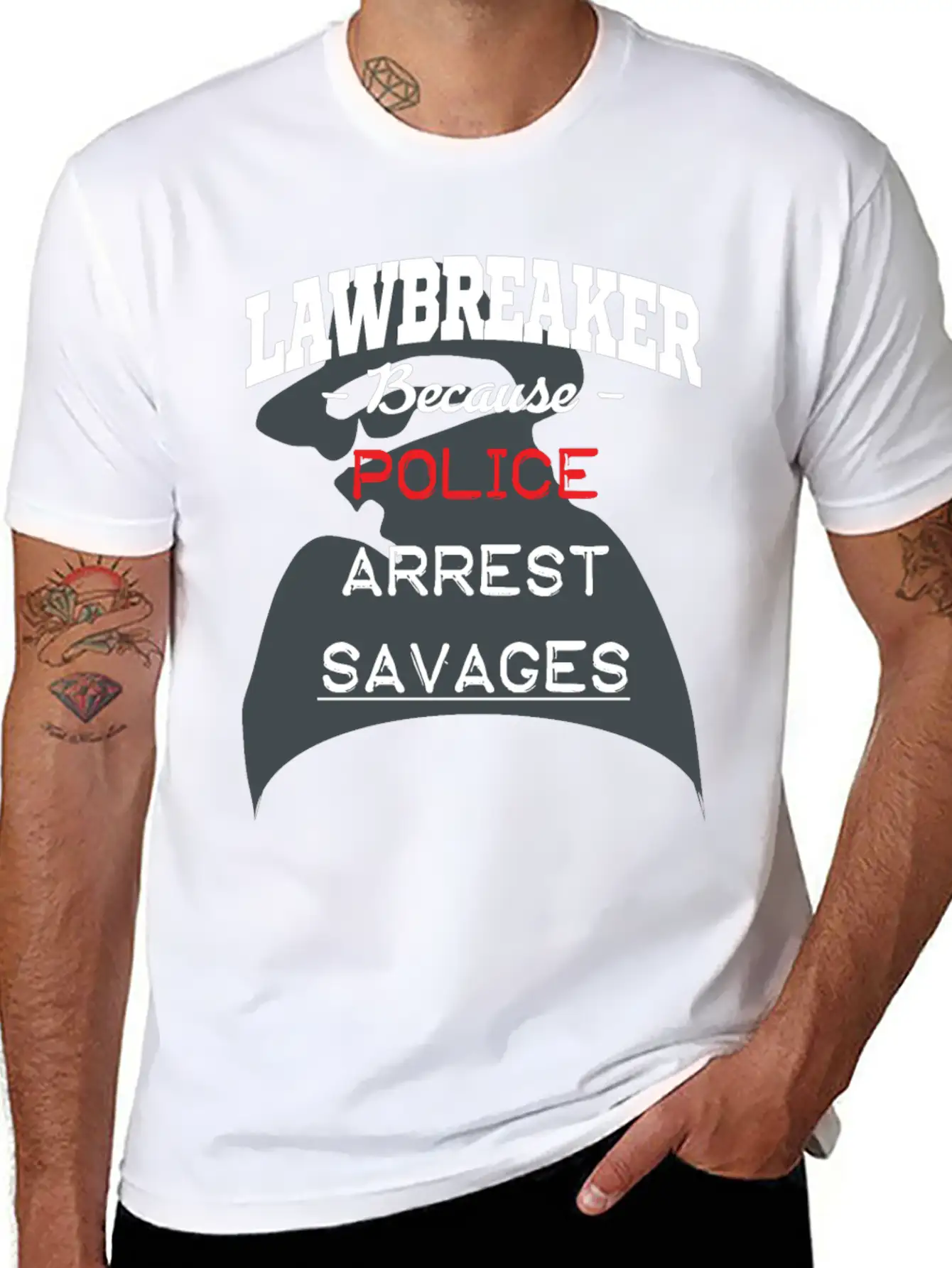 Lawbreaker Because Police Arrest SAVAGES Essential Cotton Tee For Daily Outfits – Unisex Style