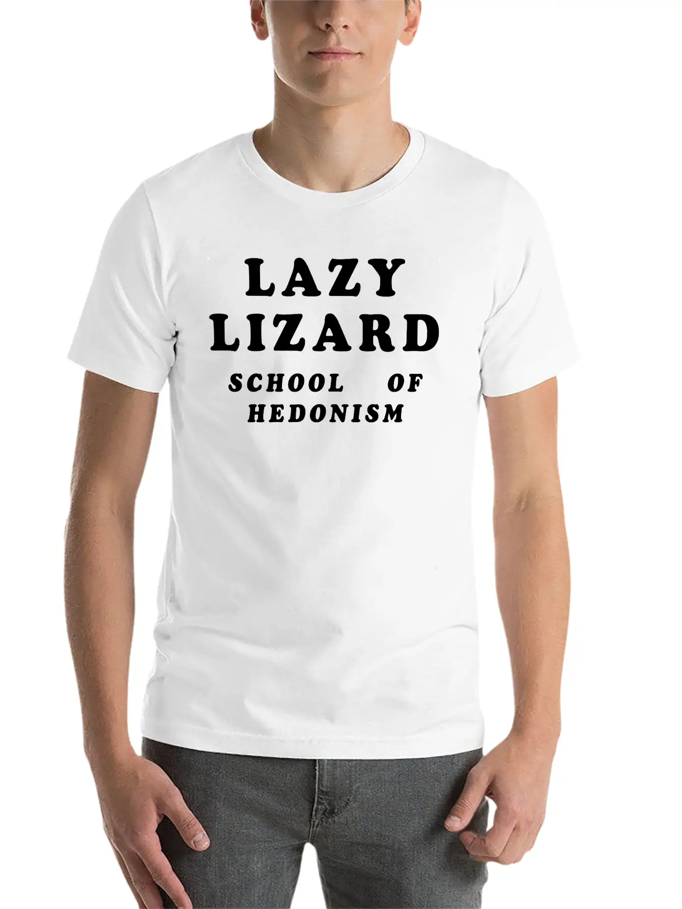 Lazy Lizard School Of Hedonism Unisex Casual T-Shirt – Clean Design For Daily Comfort