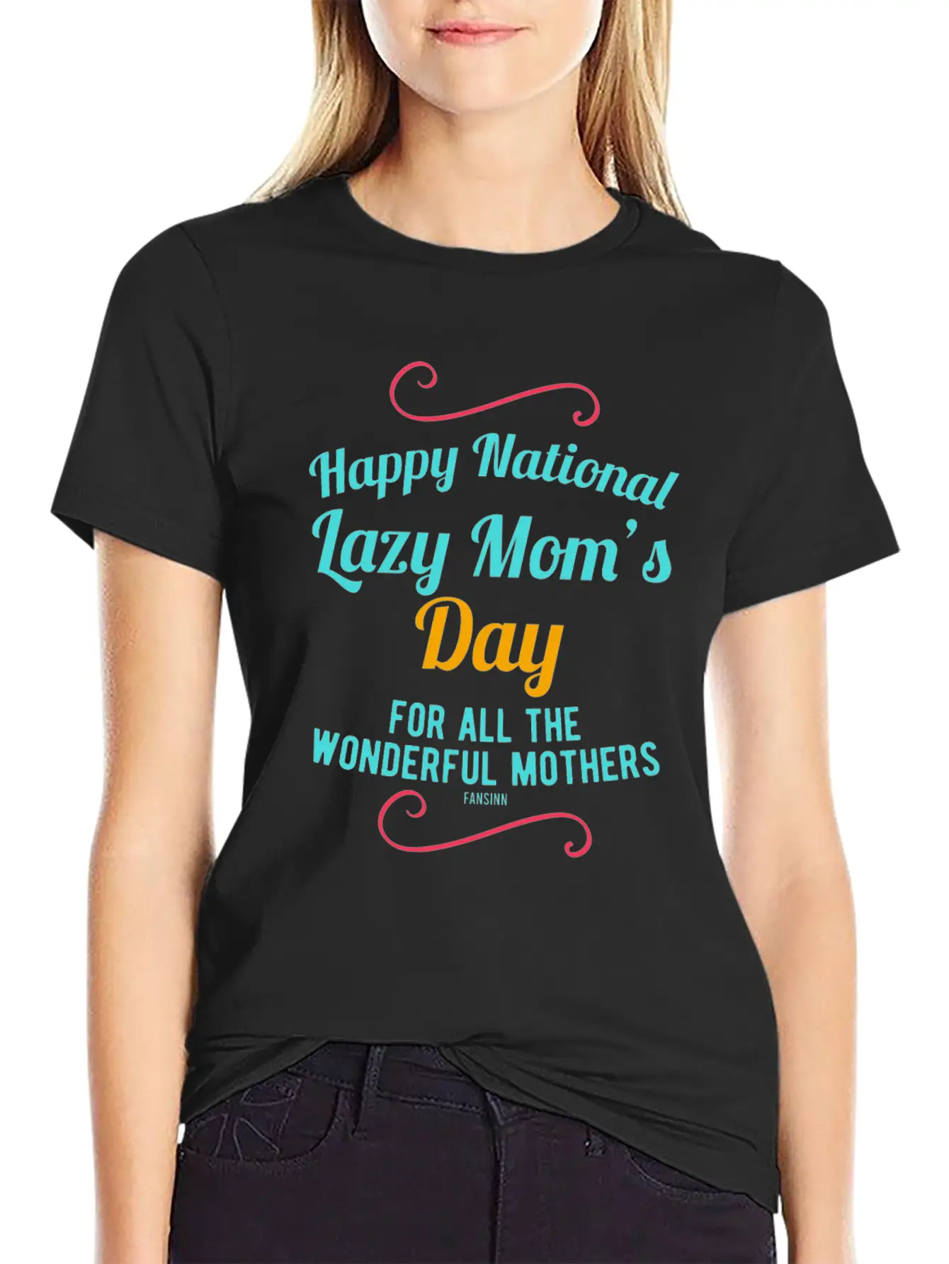 Lazy Mom's Day Mother's Lazy Woman Breathable Soft Cotton T-Shirt – Timeless Casual Look