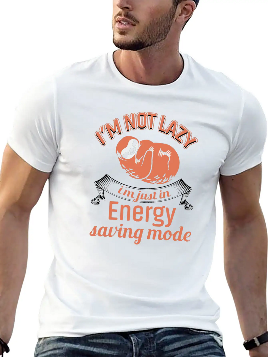 Lazy Save Energy Unisex Short Sleeve Soft Cotton T-Shirt – Casual Everyday Wear