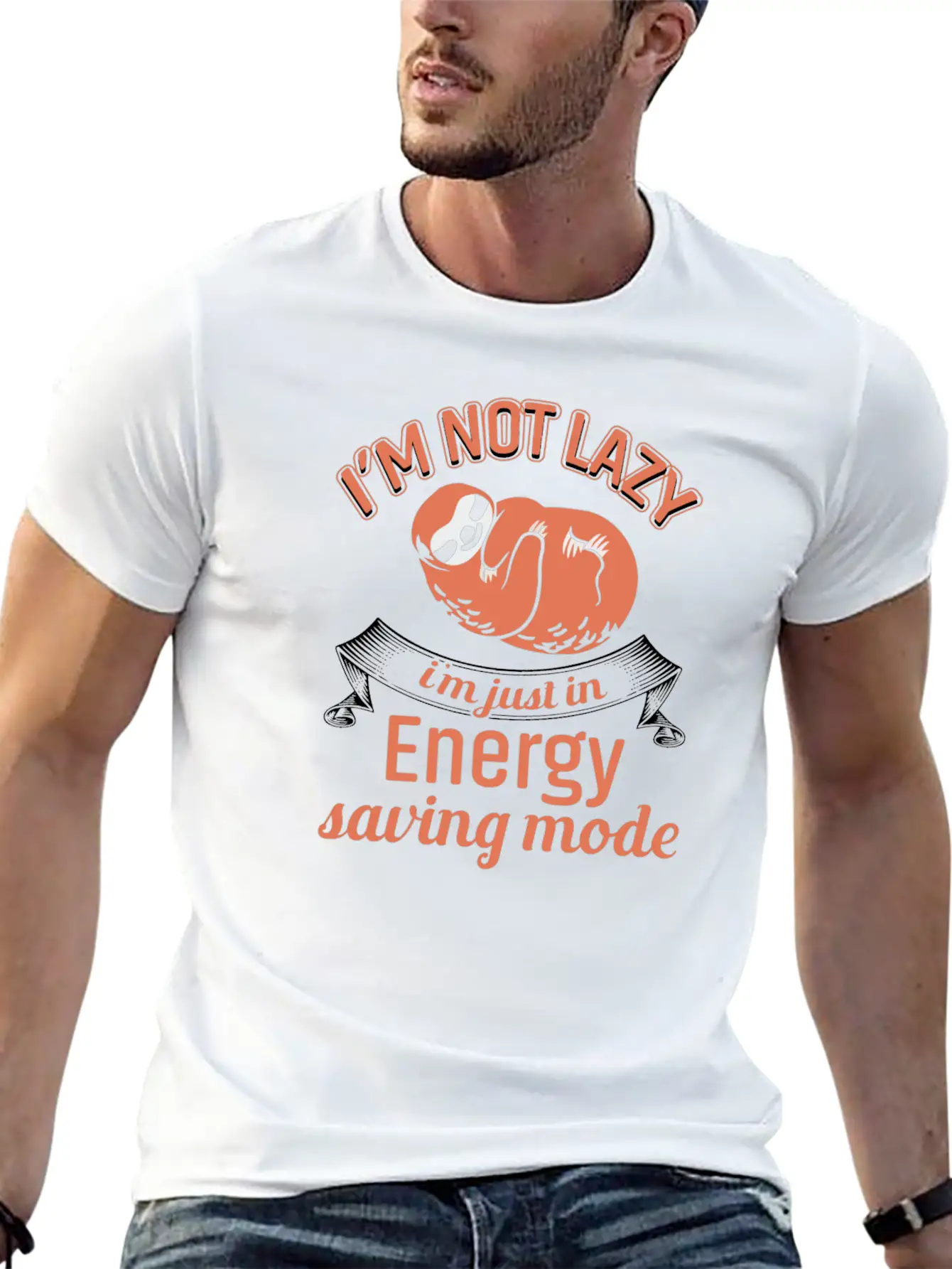 Lazy Save Energy Unisex Short Sleeve Soft Cotton T-Shirt – Casual Everyday Wear