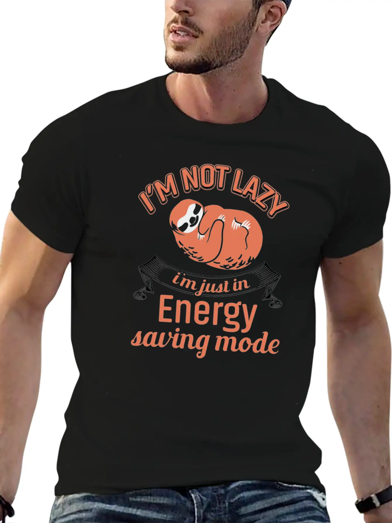 Lazy Save Energy Unisex Short Sleeve Soft Cotton T-Shirt – Casual Everyday Wear