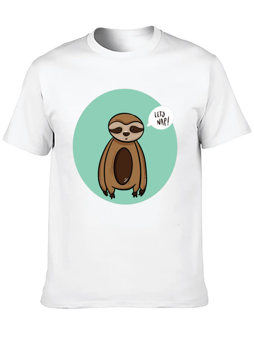 Lazy Sloth Sleep Power Nap Rest Chill Relax Unisex Short Sleeve Soft Cotton T-Shirt – Casual Everyday Wear