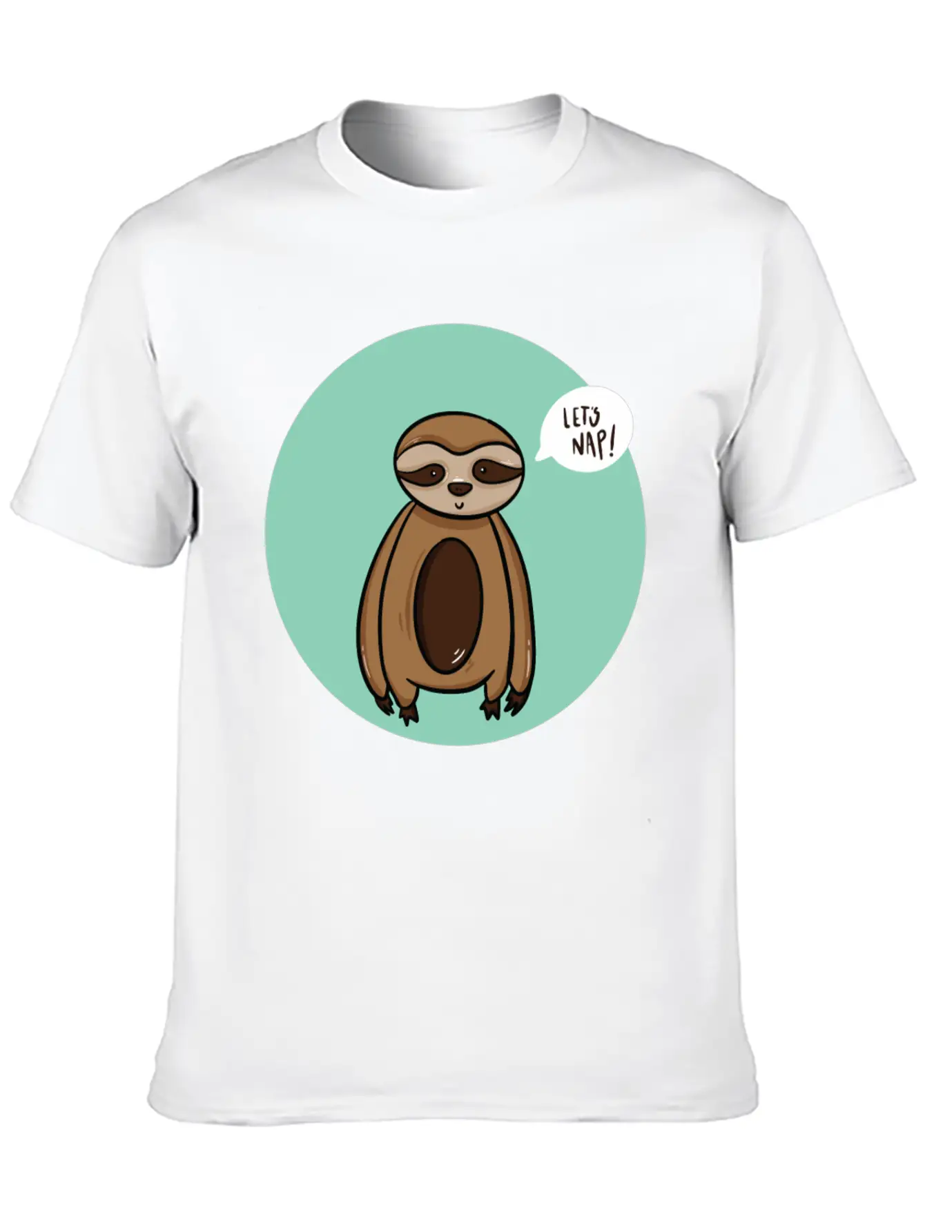 Lazy Sloth Sleep Power Nap Rest Chill Relax Unisex Short Sleeve Soft Cotton T-Shirt – Casual Everyday Wear