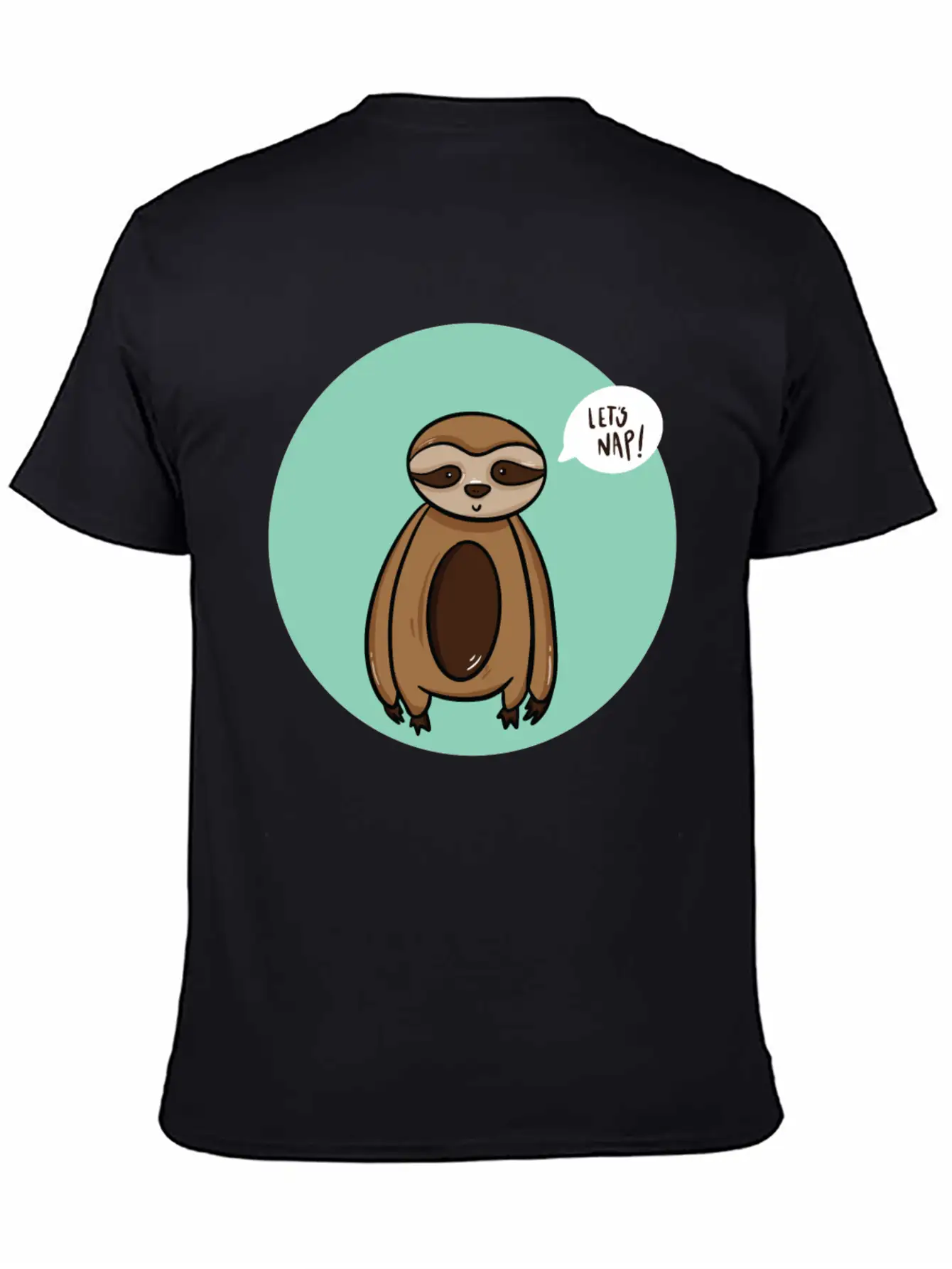 Lazy Sloth Sleep Power Nap Rest Chill Relax Unisex Short Sleeve Soft Cotton T-Shirt – Casual Everyday Wear