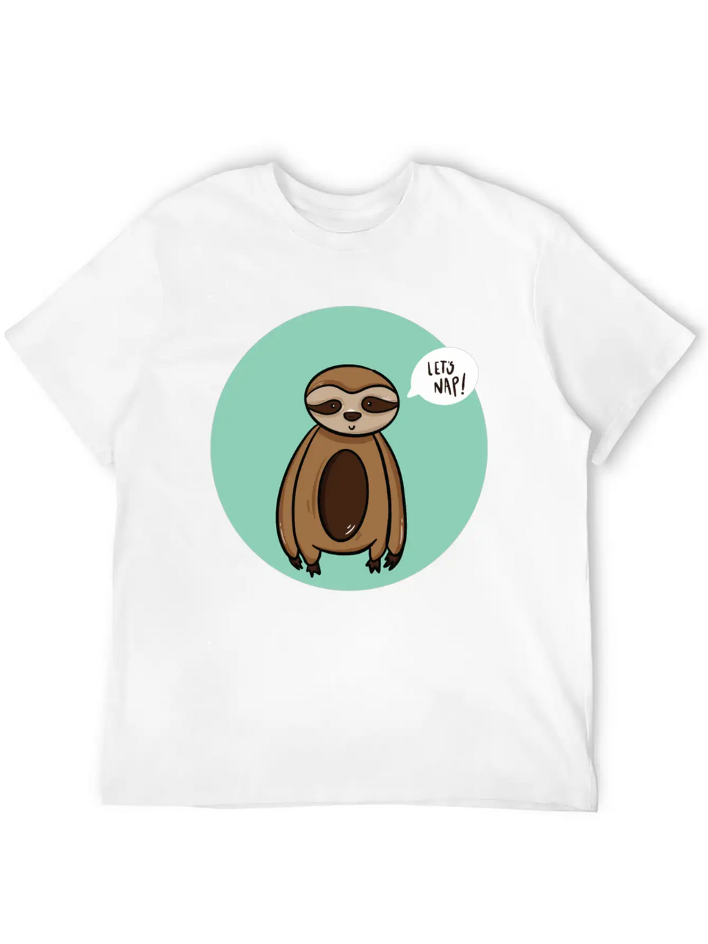 Lazy Sloth Sleep Power Nap Rest Chill Relax Unisex Short Sleeve Soft Cotton T-Shirt – Casual Everyday Wear
