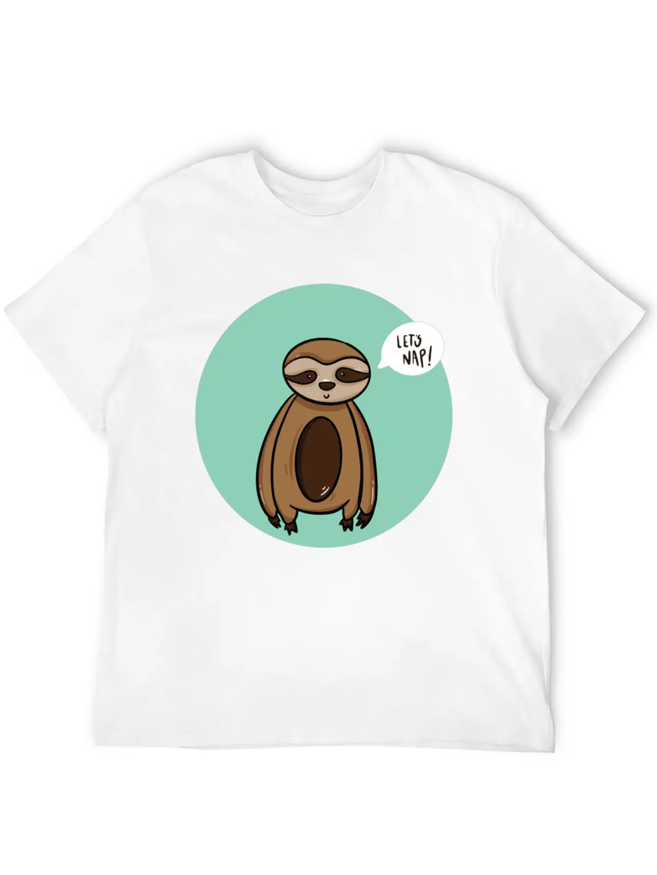 Lazy Sloth Sleep Power Nap Rest Chill Relax Unisex Short Sleeve Soft Cotton T-Shirt – Casual Everyday Wear