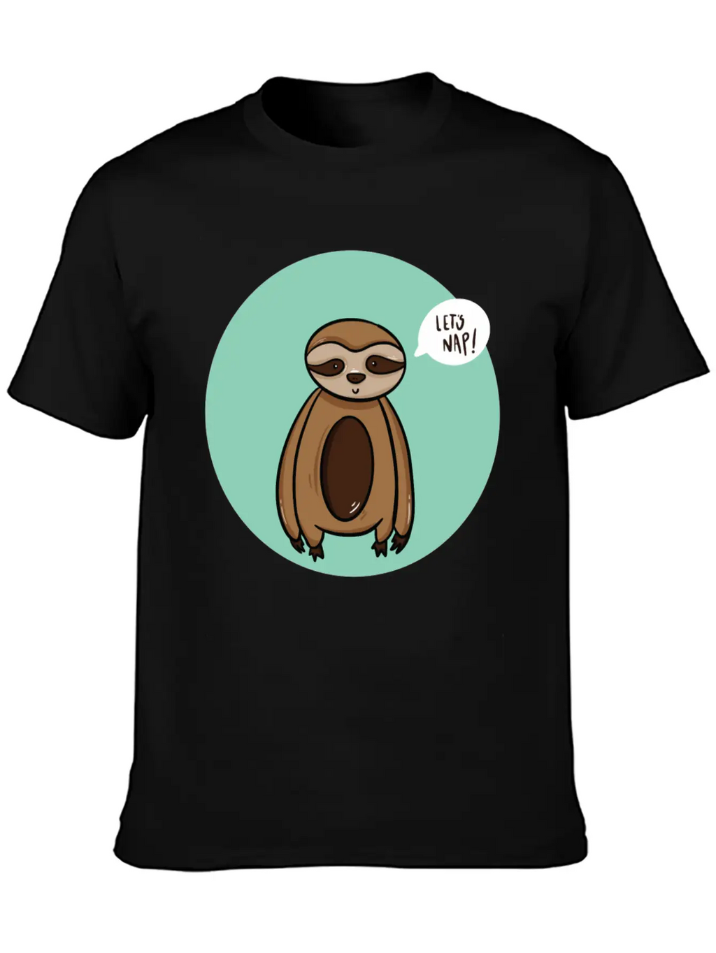 Lazy Sloth Sleep Power Nap Rest Chill Relax Unisex Short Sleeve Soft Cotton T-Shirt – Casual Everyday Wear