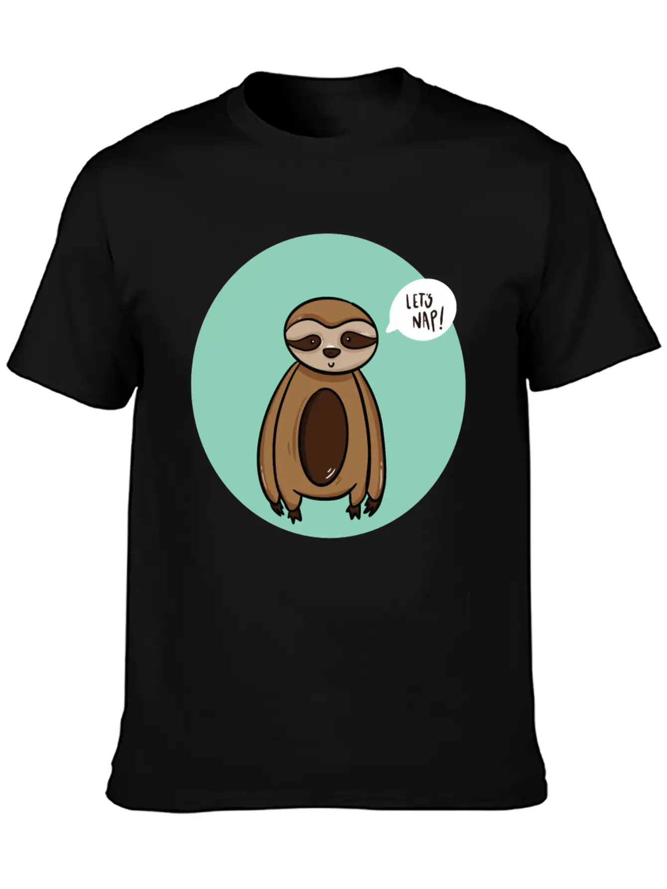 Lazy Sloth Sleep Power Nap Rest Chill Relax Unisex Short Sleeve Soft Cotton T-Shirt – Casual Everyday Wear