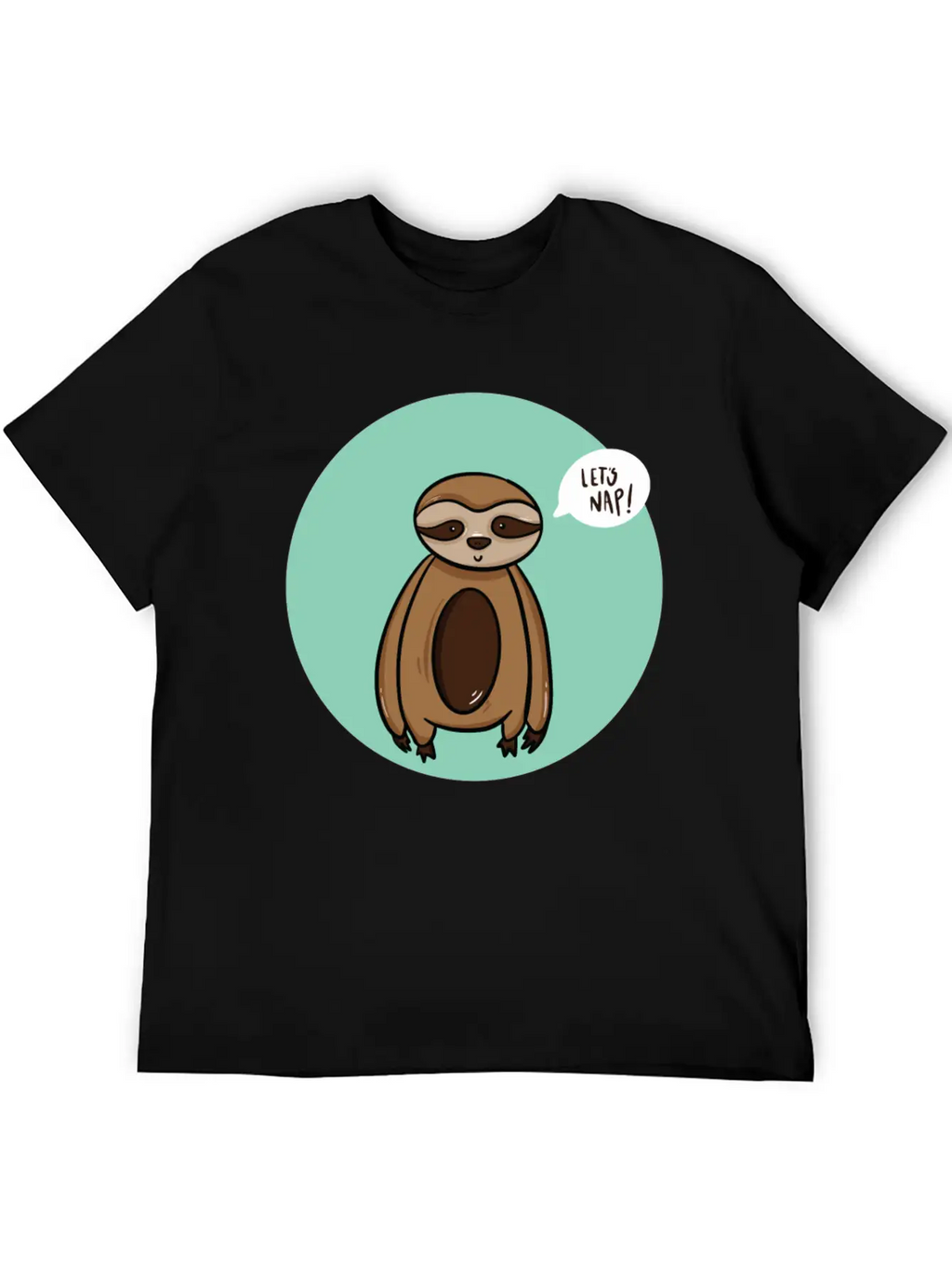 Lazy Sloth Sleep Power Nap Rest Chill Relax Unisex Short Sleeve Soft Cotton T-Shirt – Casual Everyday Wear