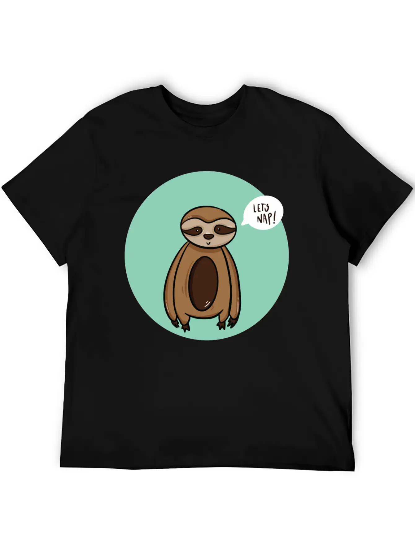Lazy Sloth Sleep Power Nap Rest Chill Relax Unisex Short Sleeve Soft Cotton T-Shirt – Casual Everyday Wear