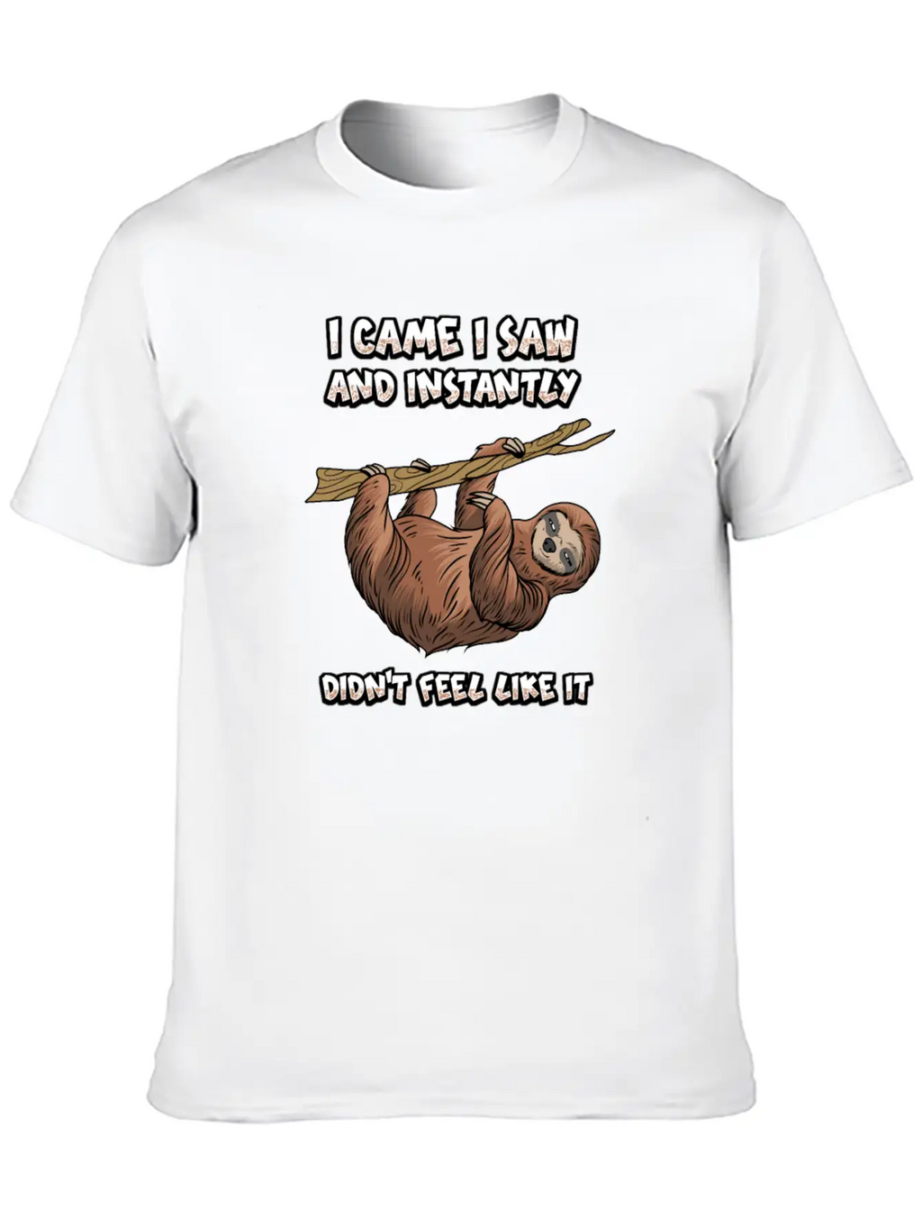 Lazy Sloth Unisex Short Sleeve Soft Cotton T-Shirt – Casual Everyday Wear