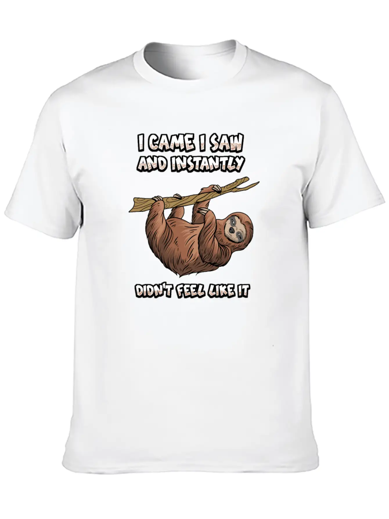 Lazy Sloth Unisex Short Sleeve Soft Cotton T-Shirt – Casual Everyday Wear