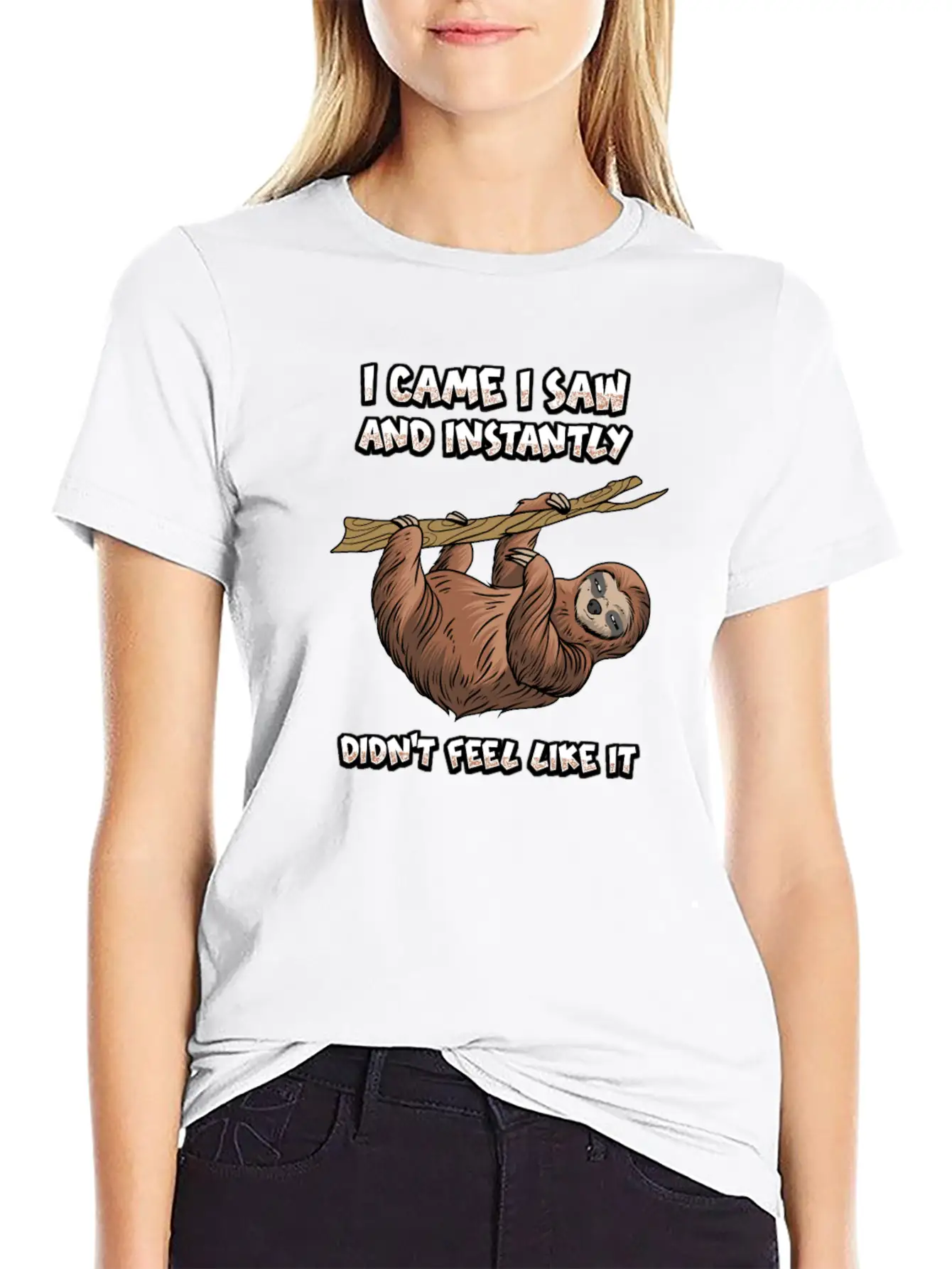 Lazy Sloth Unisex Short Sleeve Soft Cotton T-Shirt – Casual Everyday Wear