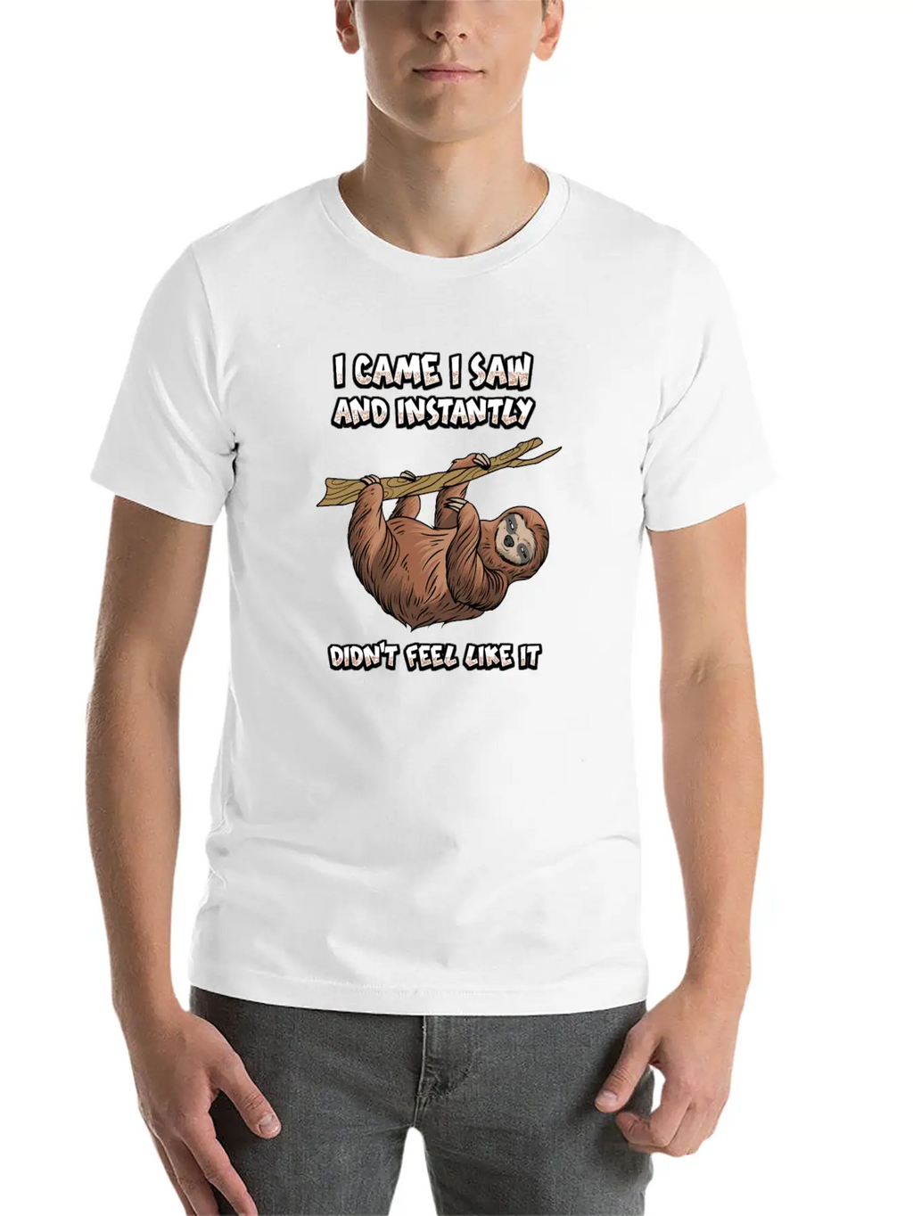 Lazy Sloth Unisex Short Sleeve Soft Cotton T-Shirt – Casual Everyday Wear