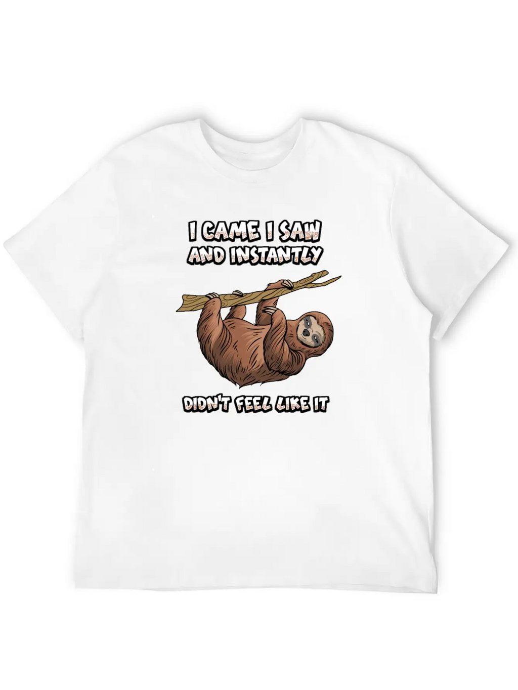 Lazy Sloth Unisex Short Sleeve Soft Cotton T-Shirt – Casual Everyday Wear