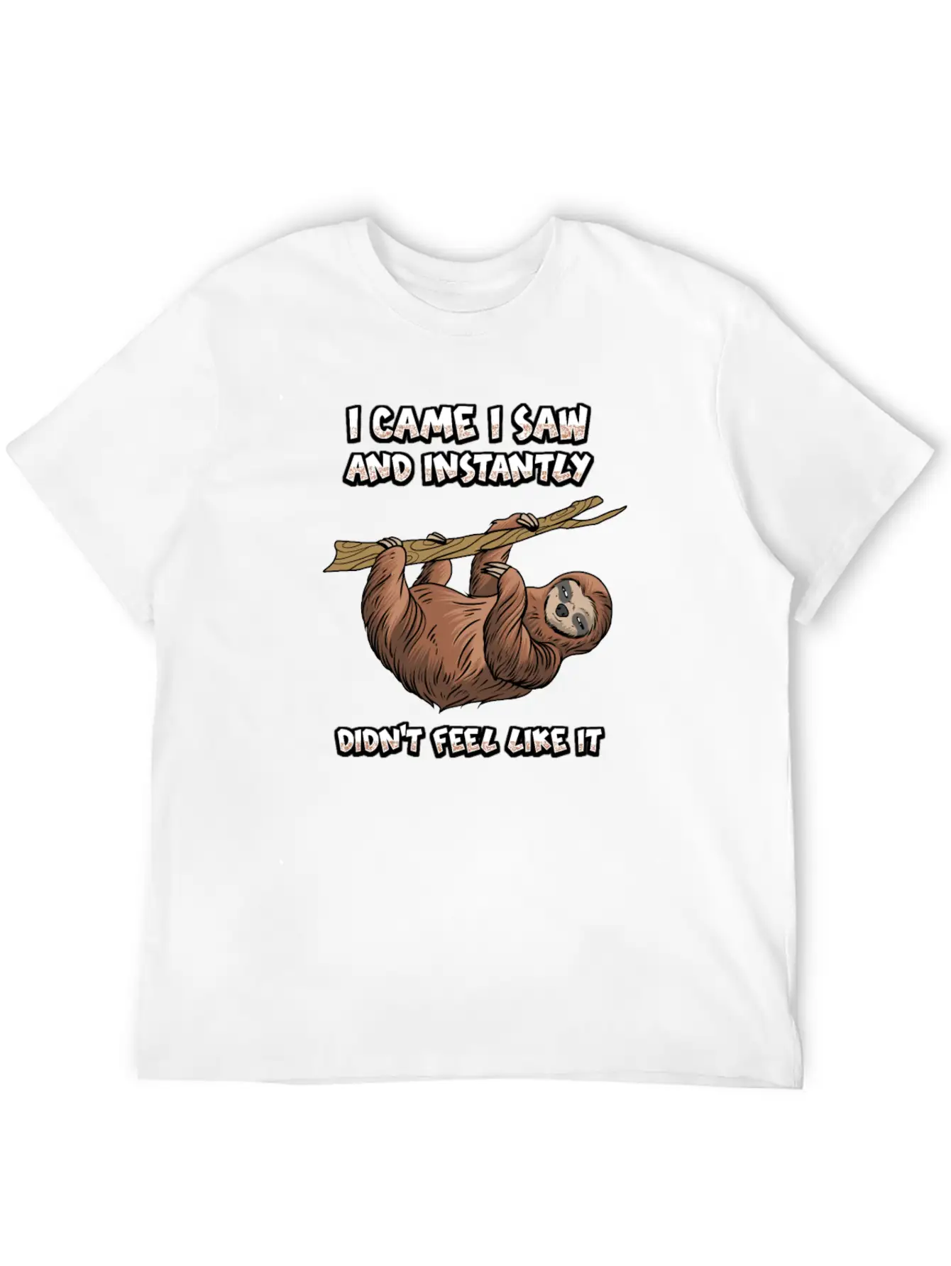 Lazy Sloth Unisex Short Sleeve Soft Cotton T-Shirt – Casual Everyday Wear