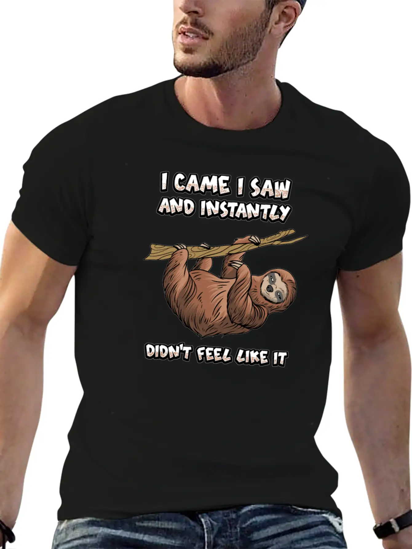 Lazy Sloth Unisex Short Sleeve Soft Cotton T-Shirt – Casual Everyday Wear