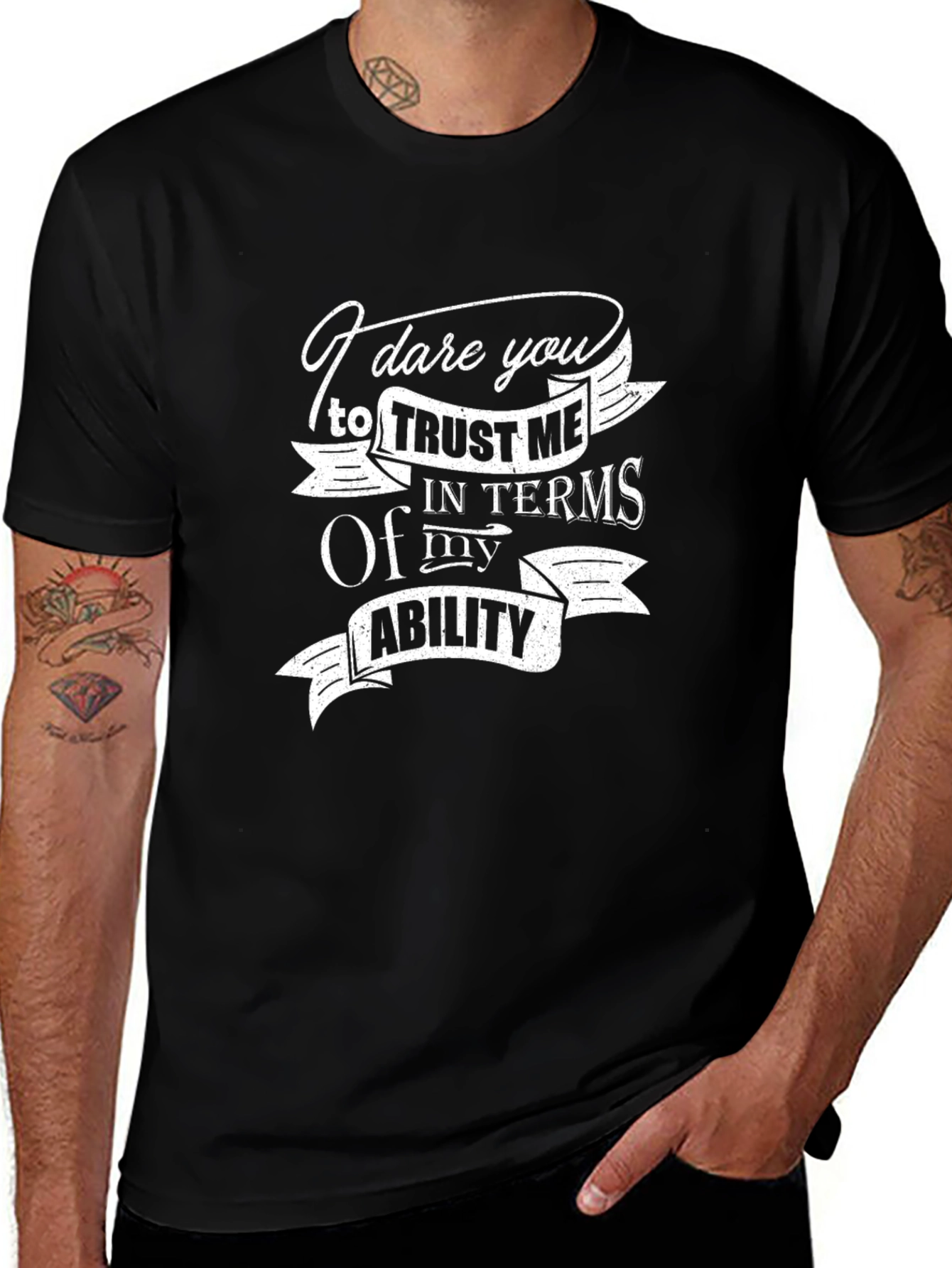 Dare You Trust Me T-Shirt - Mens Black Graphic Tee