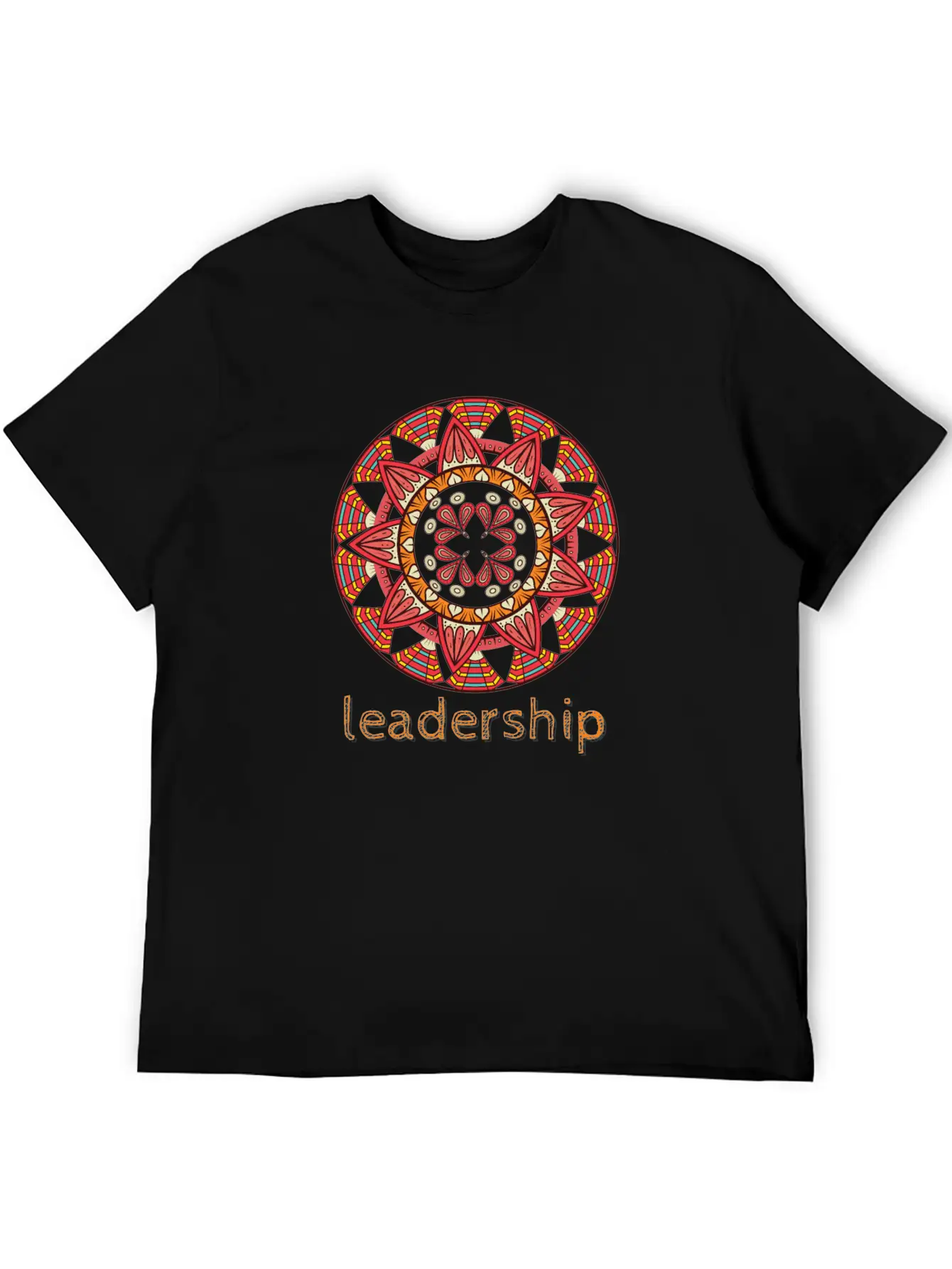 Leadership Mandala Design Casual Graphic T-Shirt – Simple And Comfortable Daily Wear