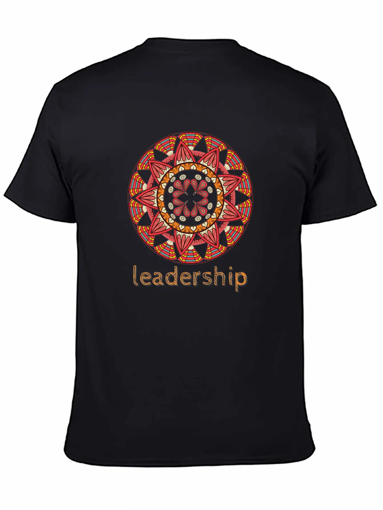 Leadership Mandala Design Casual Graphic T-Shirt – Simple And Comfortable Daily Wear