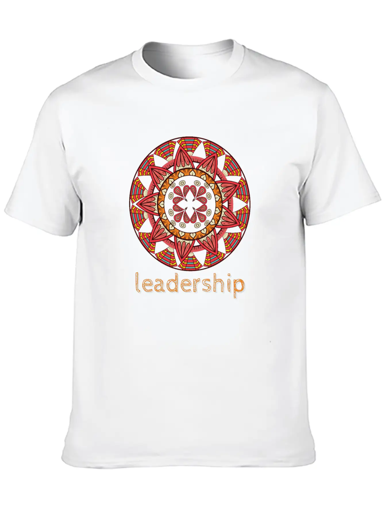 Leadership Mandala Design Casual Graphic T-Shirt – Simple And Comfortable Daily Wear