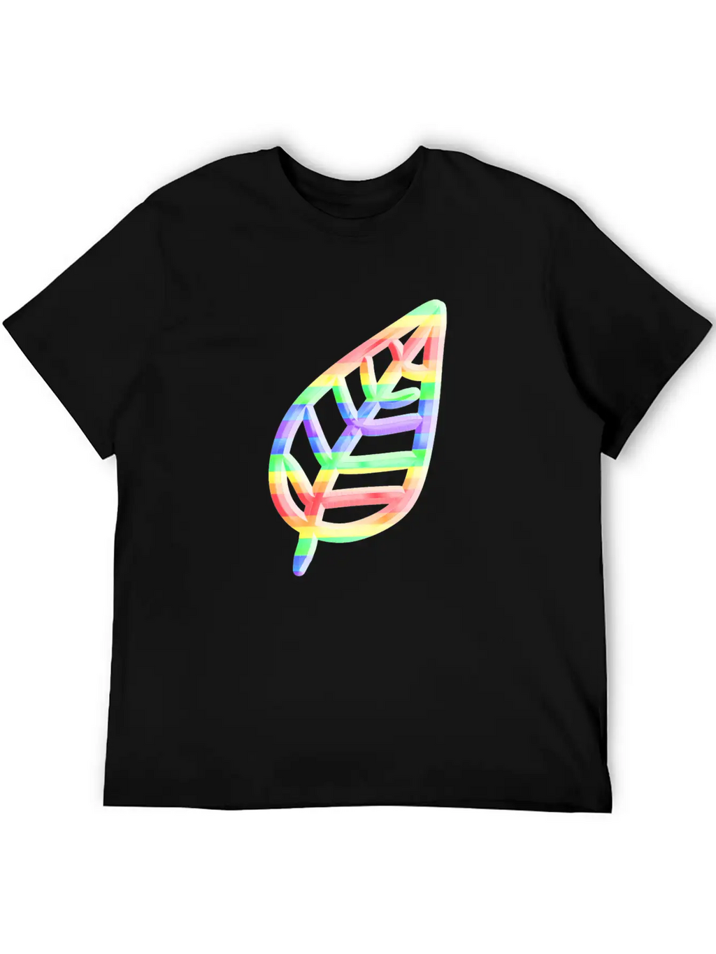 Leaf Icon Nature Colorful Unisex Short Sleeve Soft Cotton T-Shirt – Casual Everyday Wear