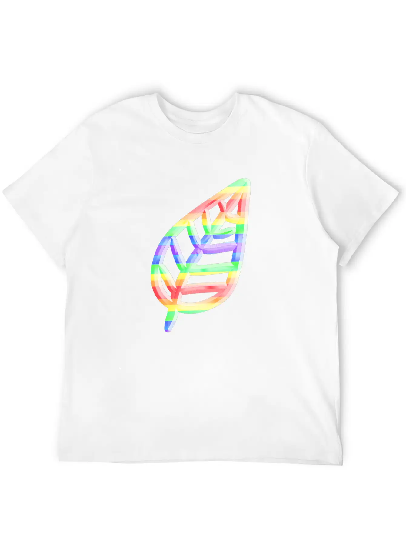 Leaf Icon Nature Colorful Unisex Short Sleeve Soft Cotton T-Shirt – Casual Everyday Wear