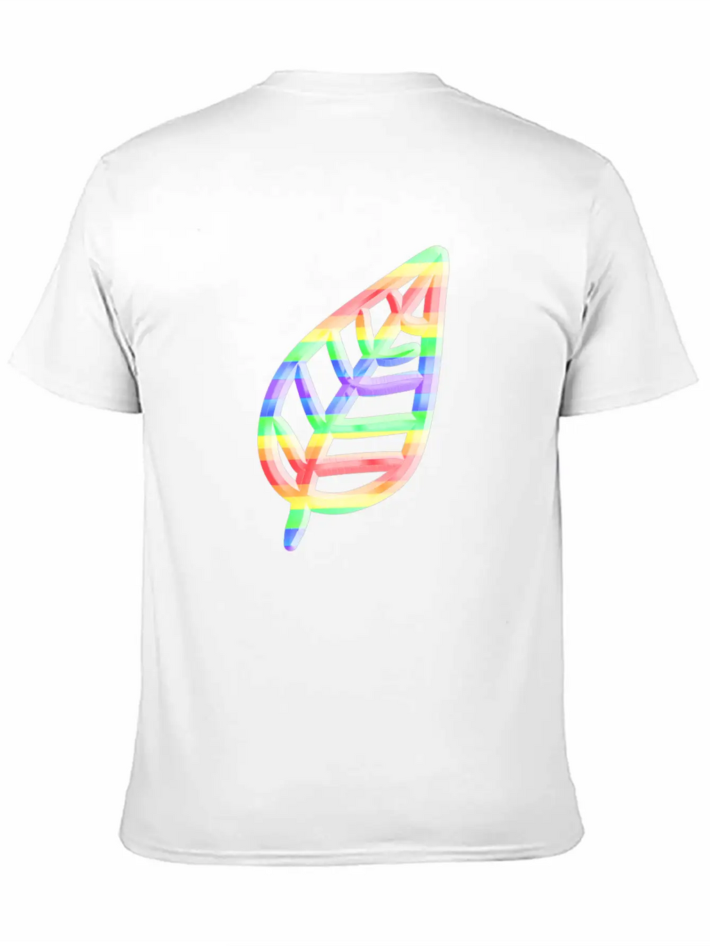 Leaf Icon Nature Colorful Unisex Short Sleeve Soft Cotton T-Shirt – Casual Everyday Wear