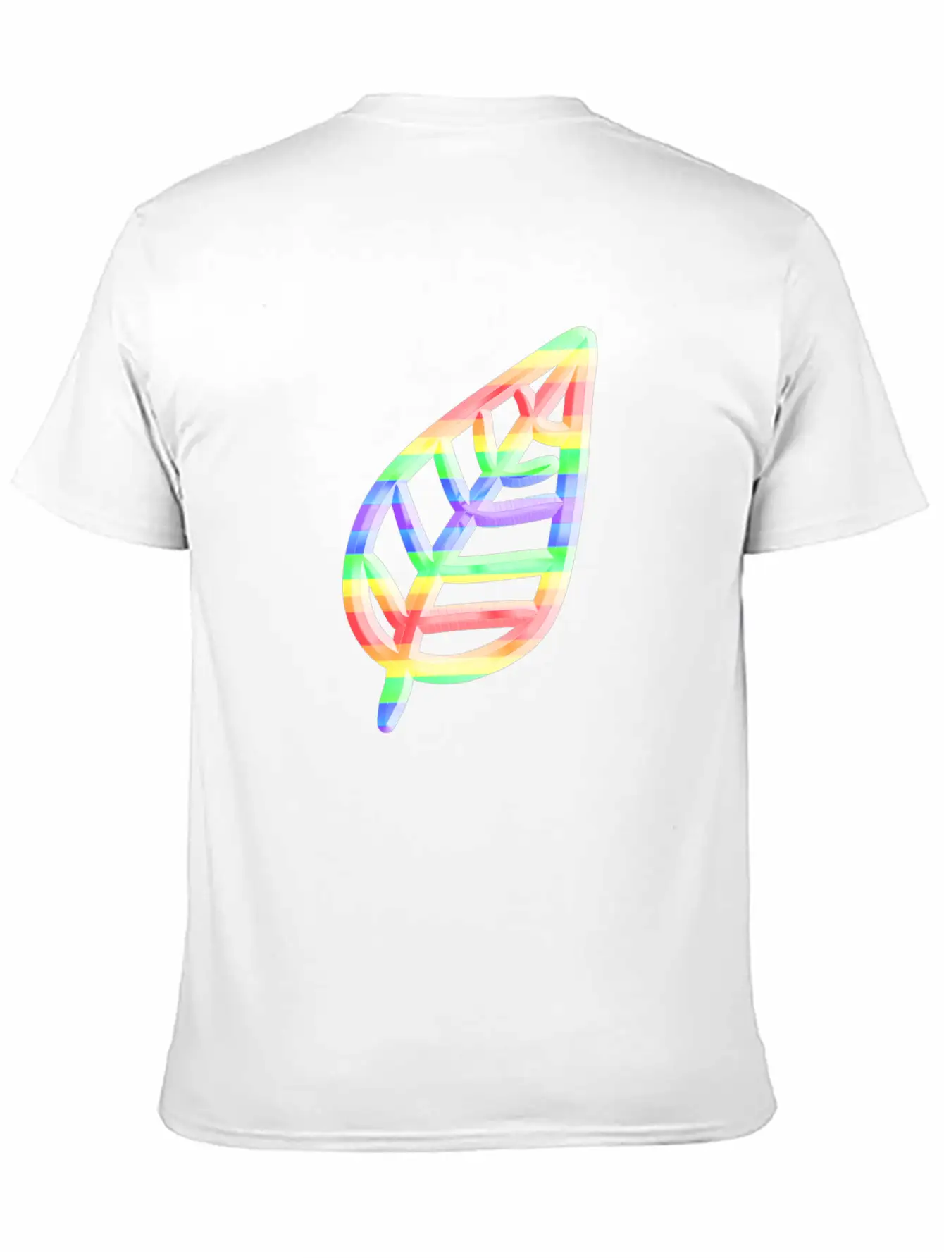 Leaf Icon Nature Colorful Unisex Short Sleeve Soft Cotton T-Shirt – Casual Everyday Wear