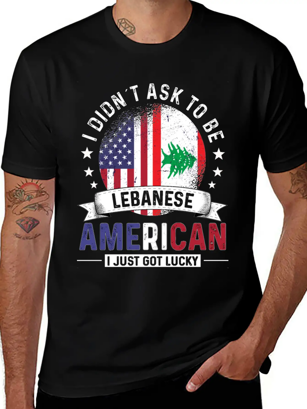 Lebanese American Flags Pride Lebanon Flag Unisex Short Sleeve Soft Cotton T-Shirt – Casual Everyday Wear