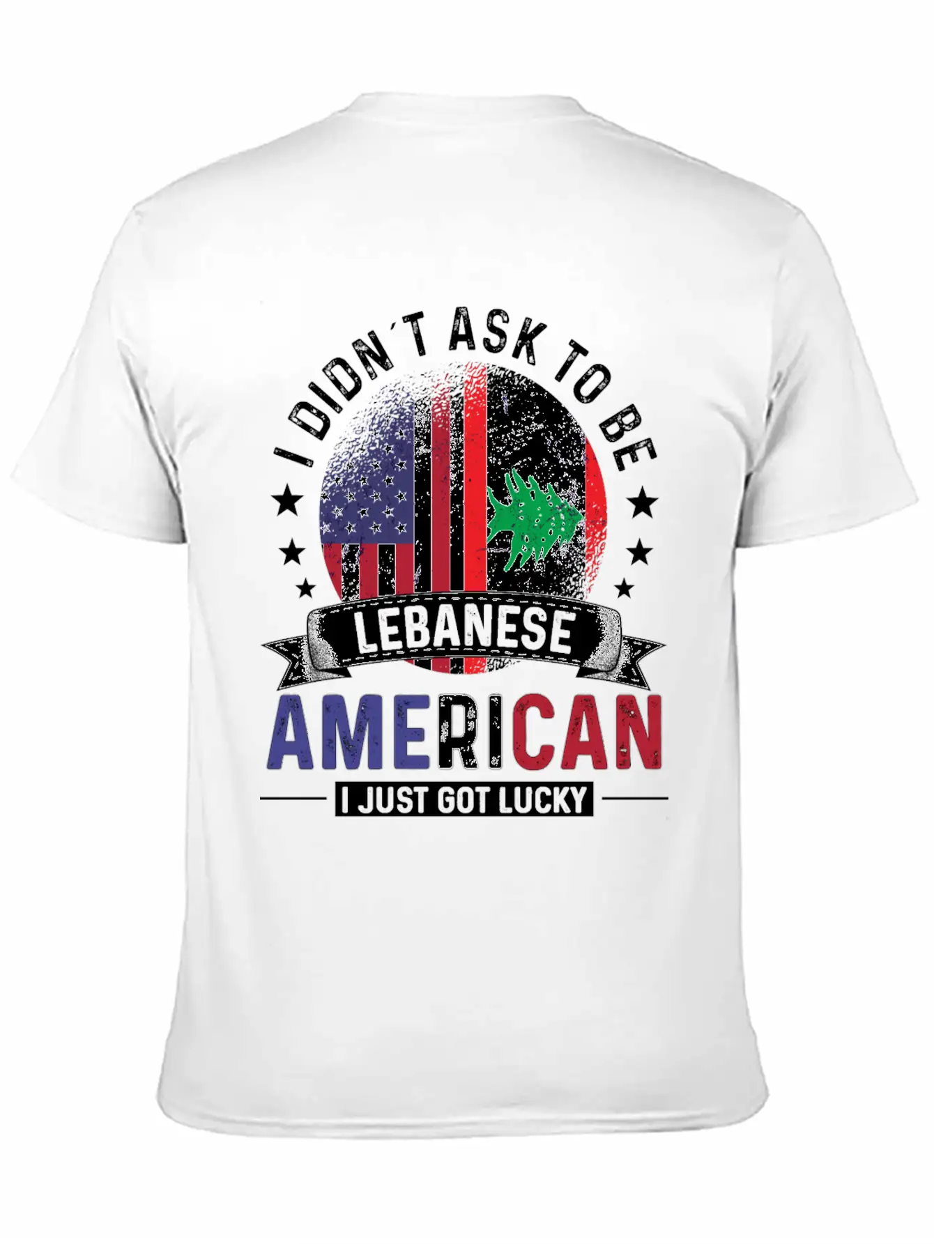 Lebanese American Flags Pride Lebanon Flag Unisex Short Sleeve Soft Cotton T-Shirt – Casual Everyday Wear