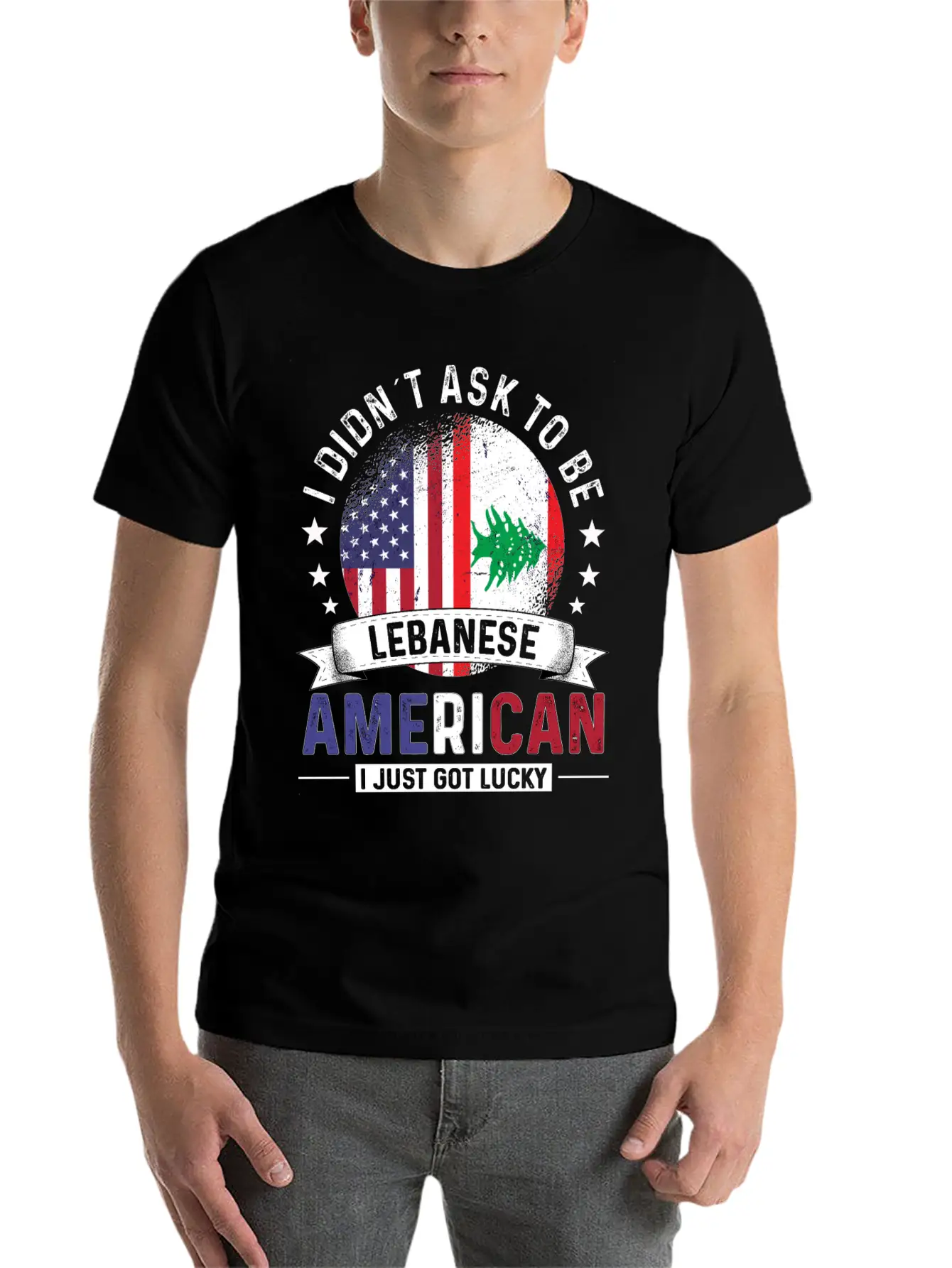 Lebanese American Flags Pride Lebanon Flag Unisex Short Sleeve Soft Cotton T-Shirt – Casual Everyday Wear