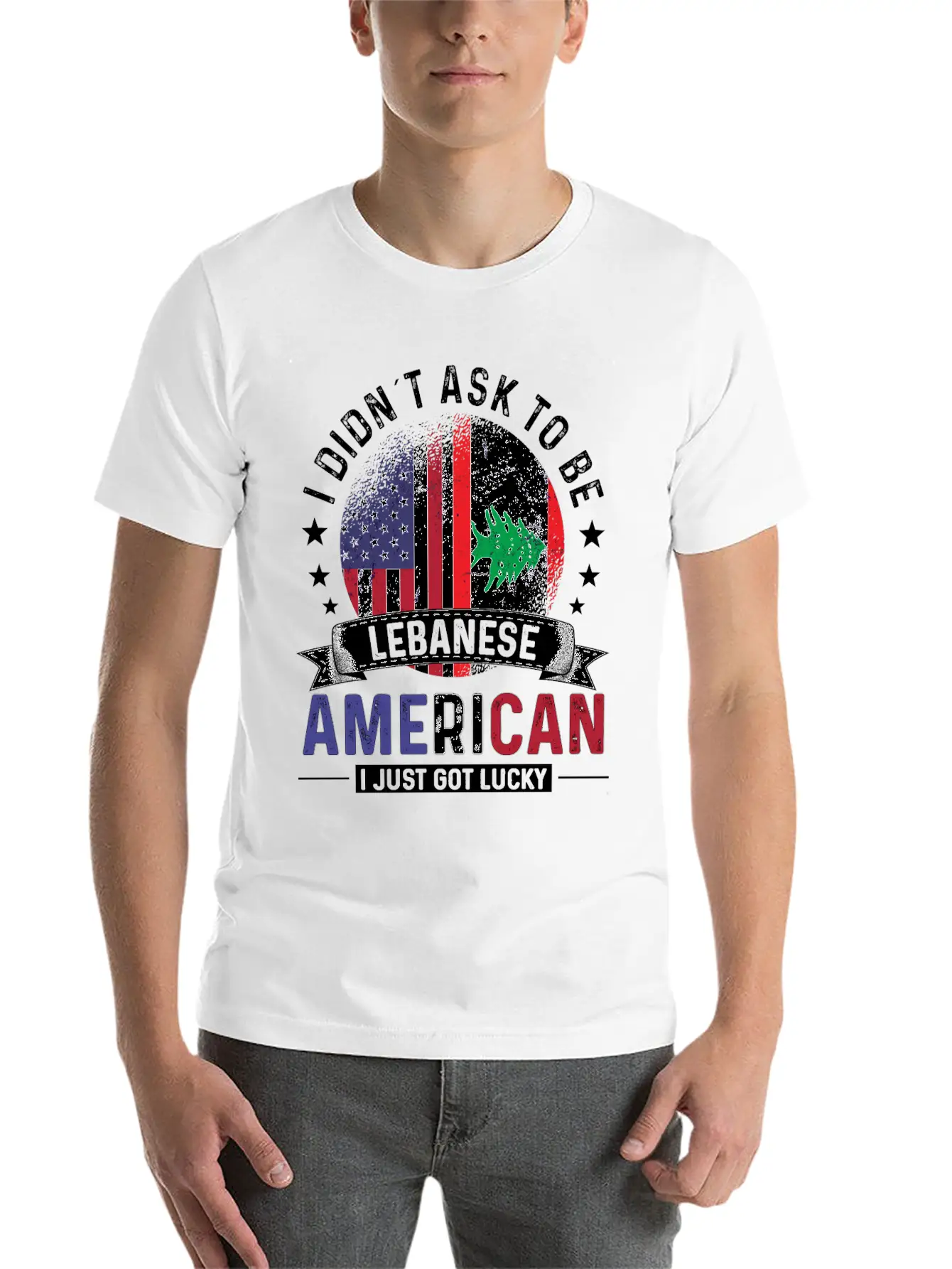 Lebanese American Flags Pride Lebanon Flag Unisex Short Sleeve Soft Cotton T-Shirt – Casual Everyday Wear