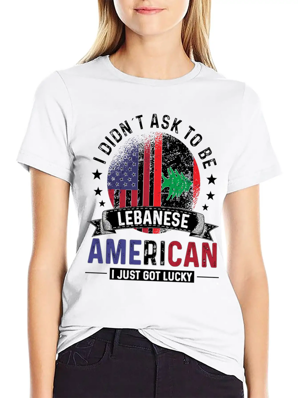 Lebanese American Flags Pride Lebanon Flag Unisex Short Sleeve Soft Cotton T-Shirt – Casual Everyday Wear