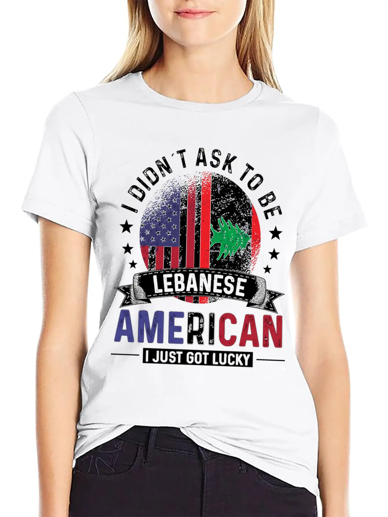 Lebanese American Flags Pride Lebanon Flag Unisex Short Sleeve Soft Cotton T-Shirt – Casual Everyday Wear