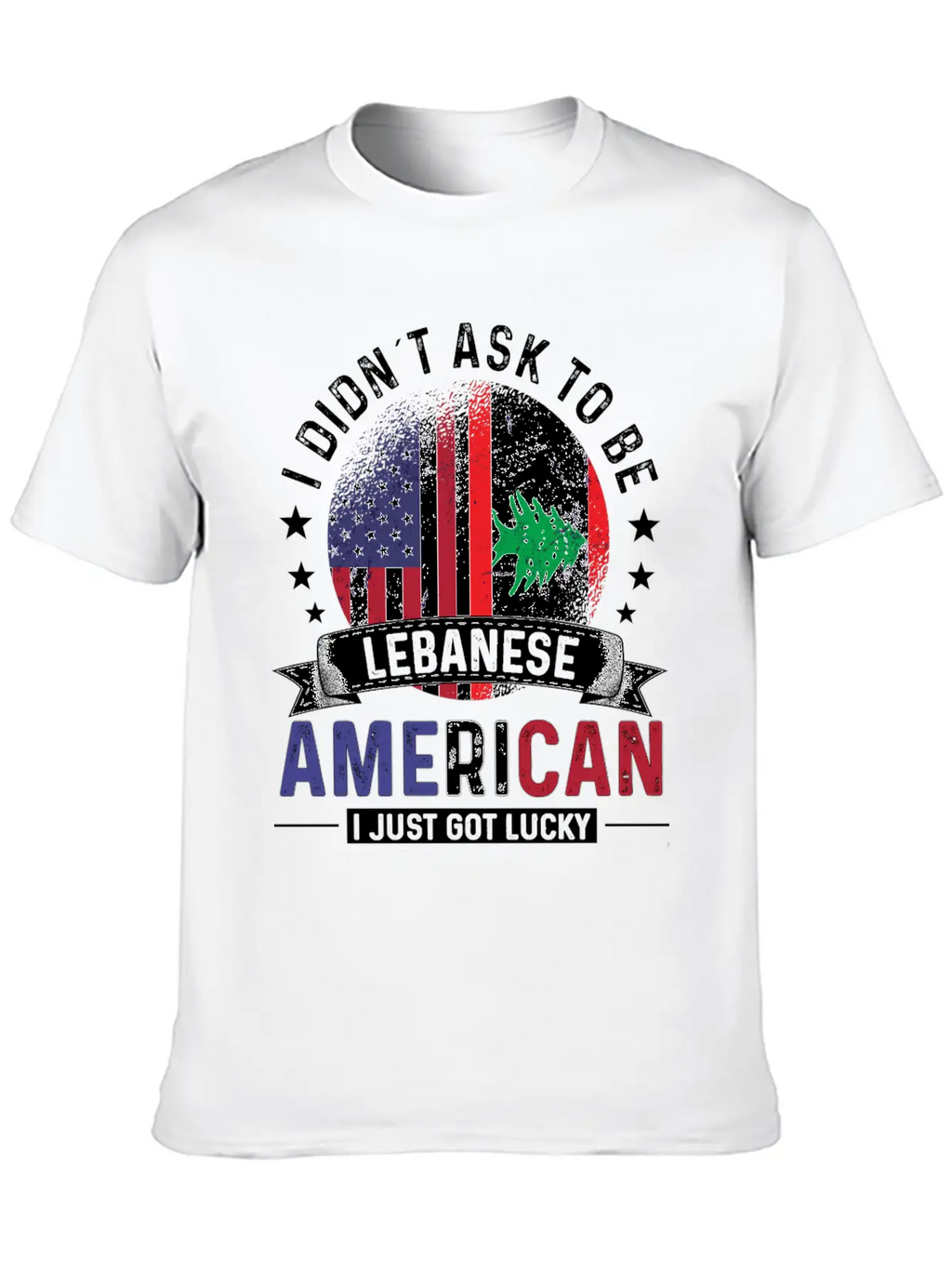 Lebanese American Flags Pride Lebanon Flag Unisex Short Sleeve Soft Cotton T-Shirt – Casual Everyday Wear