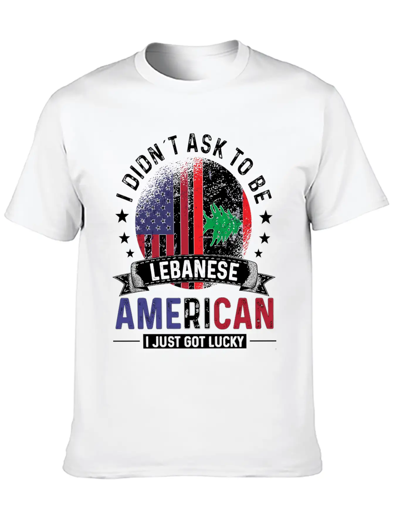 Lebanese American Flags Pride Lebanon Flag Unisex Short Sleeve Soft Cotton T-Shirt – Casual Everyday Wear