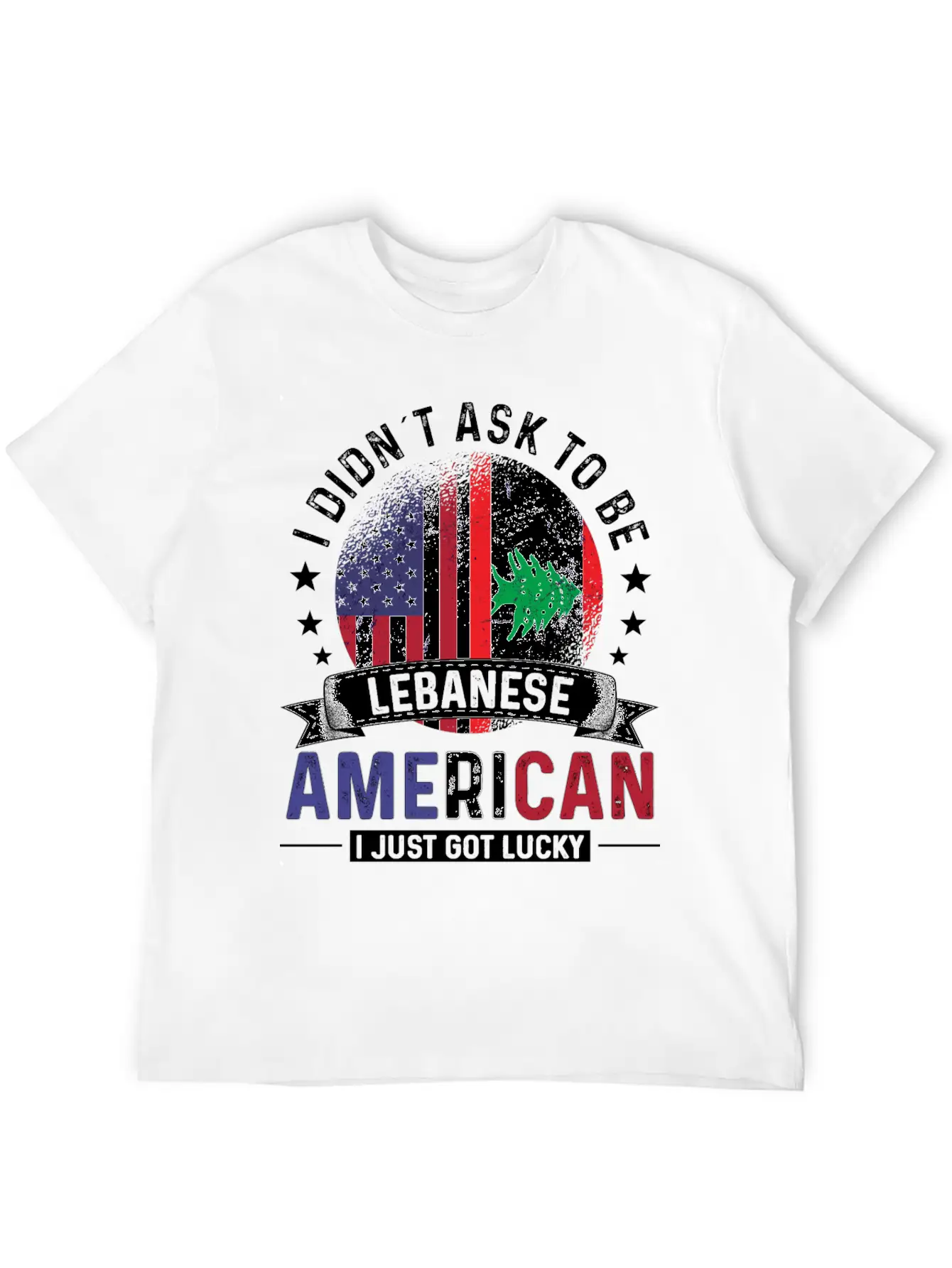 Lebanese American Flags Pride Lebanon Flag Unisex Short Sleeve Soft Cotton T-Shirt – Casual Everyday Wear