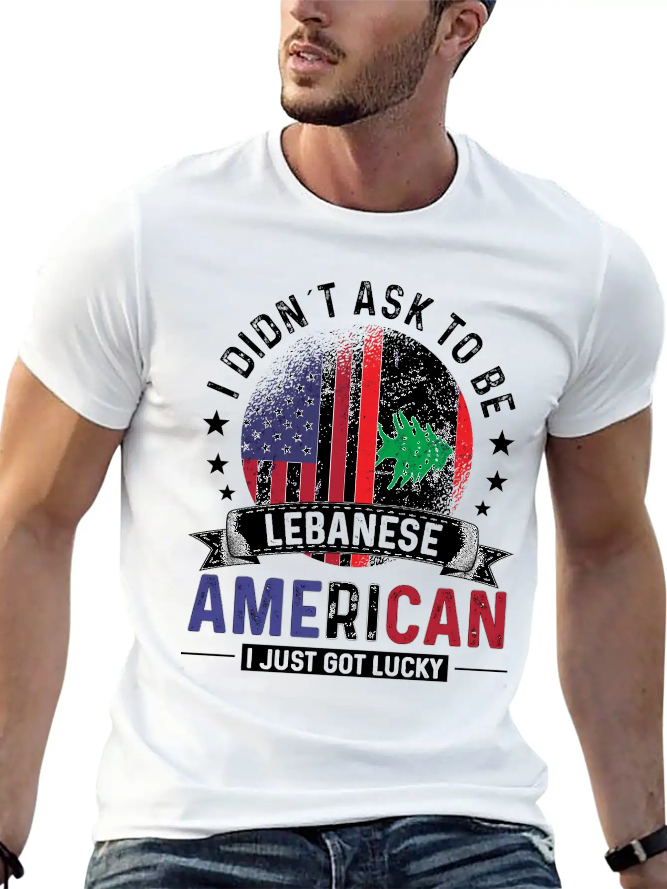 Lebanese American Flags Pride Lebanon Flag Unisex Short Sleeve Soft Cotton T-Shirt – Casual Everyday Wear