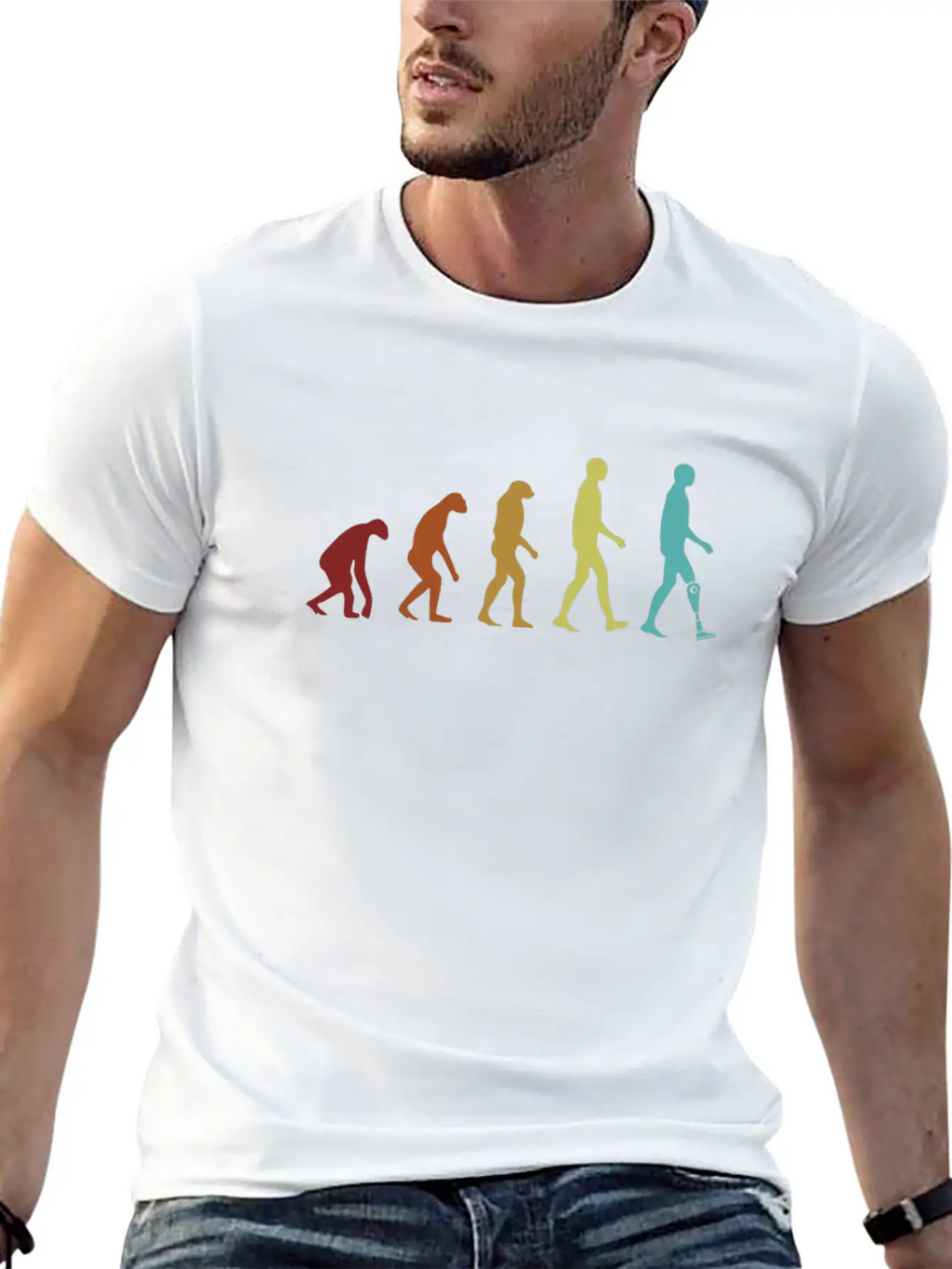 Leg Prosthesis Evolution Prosthesis Foot User Leg Unisex Casual T-Shirt – Clean Design For Daily Comfort