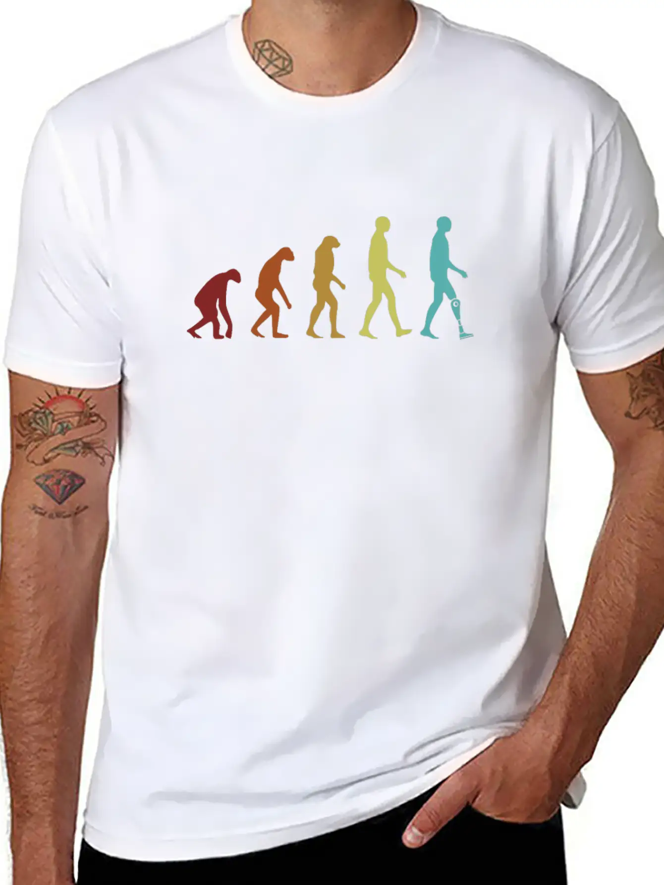 Leg Prosthesis Evolution Prosthesis Foot User Leg Unisex Casual T-Shirt – Clean Design For Daily Comfort