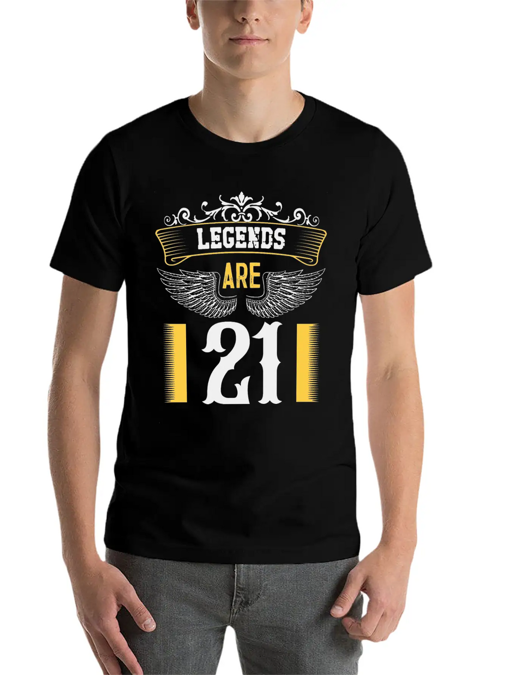 Legends Are 21 Years Old, Birthday Is 21 Unisex Casual T-Shirt – Clean Design For Daily Comfort